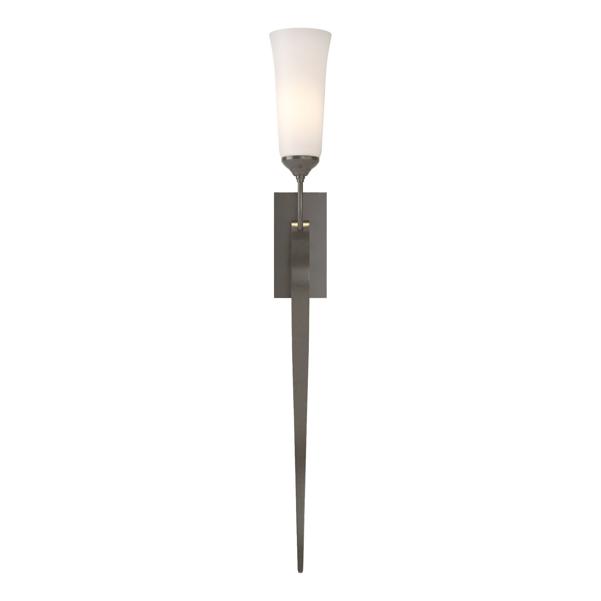 Sweeping Taper ADA Sconce 1-Light Opal Glass (GG) in Dark Smoke