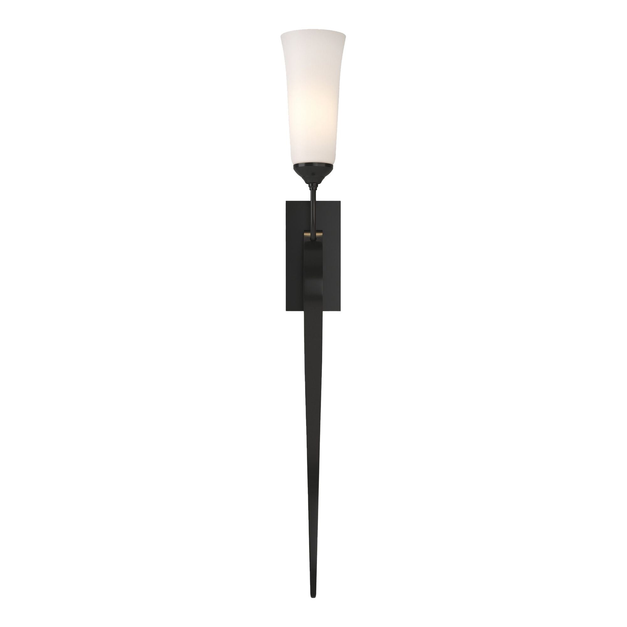 Sweeping Taper ADA Sconce 1-Light Opal Glass (GG) in Black