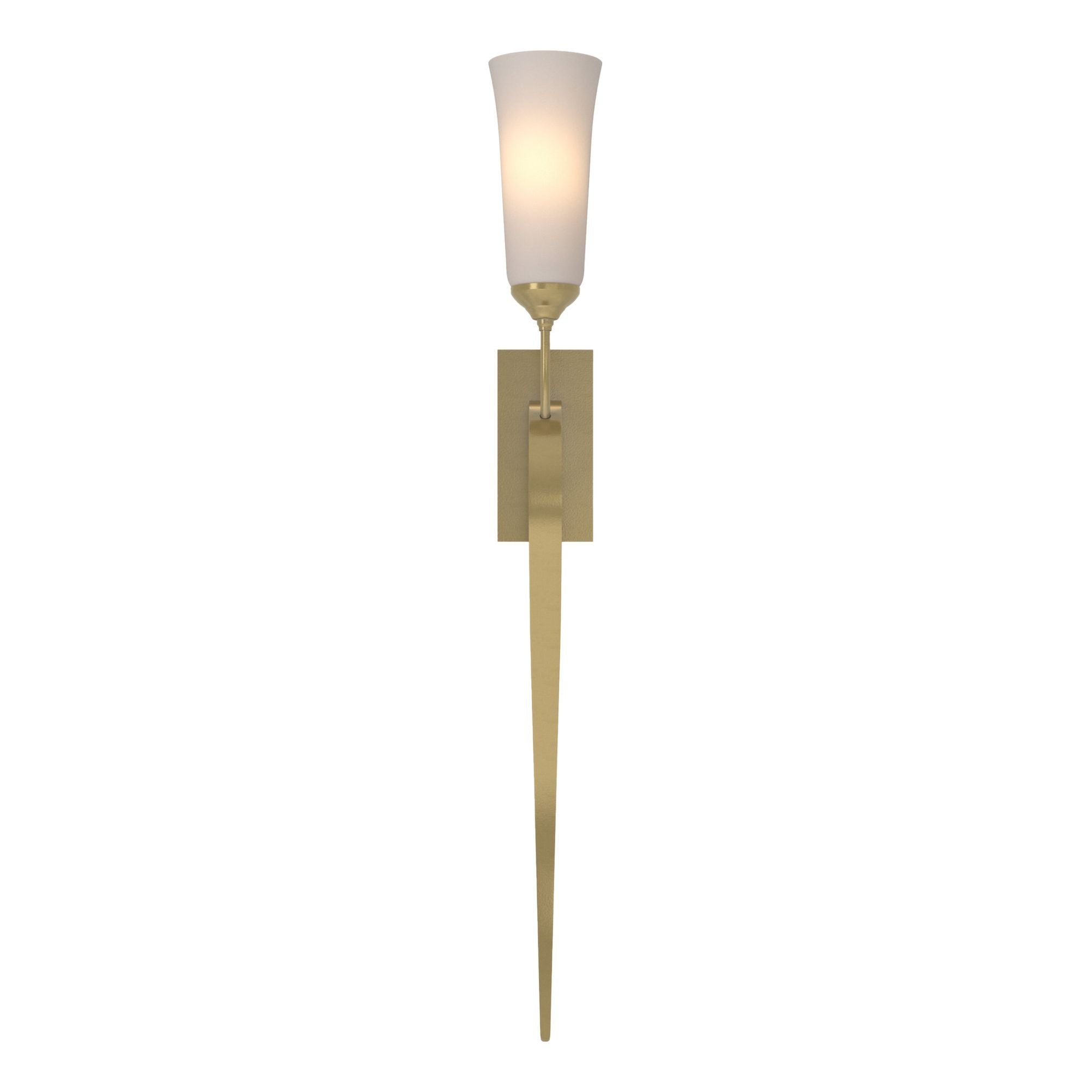 Sweeping Taper ADA Sconce 1-Light Opal Glass (GG) in Modern Brass