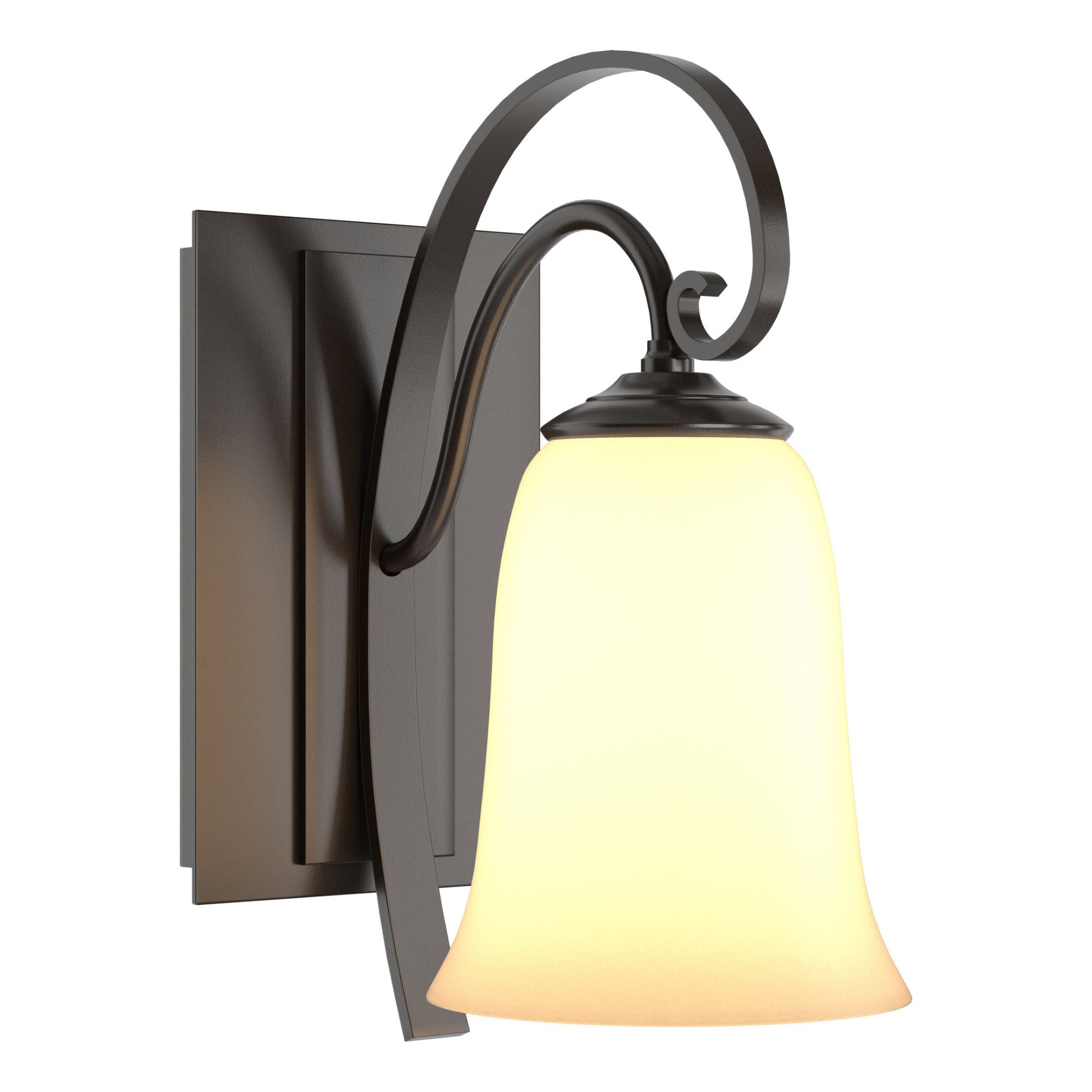 Scroll Sconce 1-Light Opal Glass (GG) in Oil Rubbed Bronze