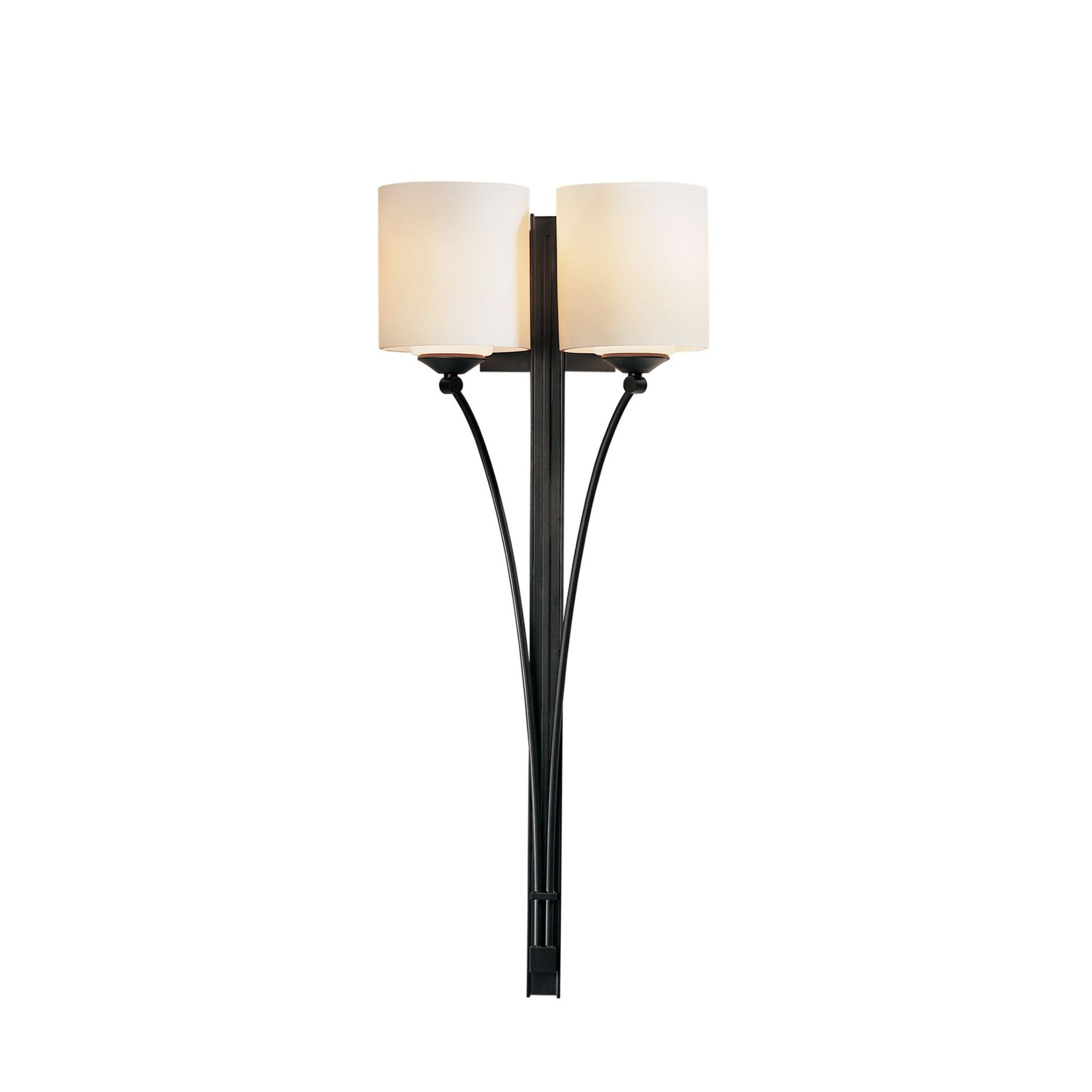 Formae Contemporary 2 Light Sconce 2-Light Opal Glass (GG) in Dark Smoke