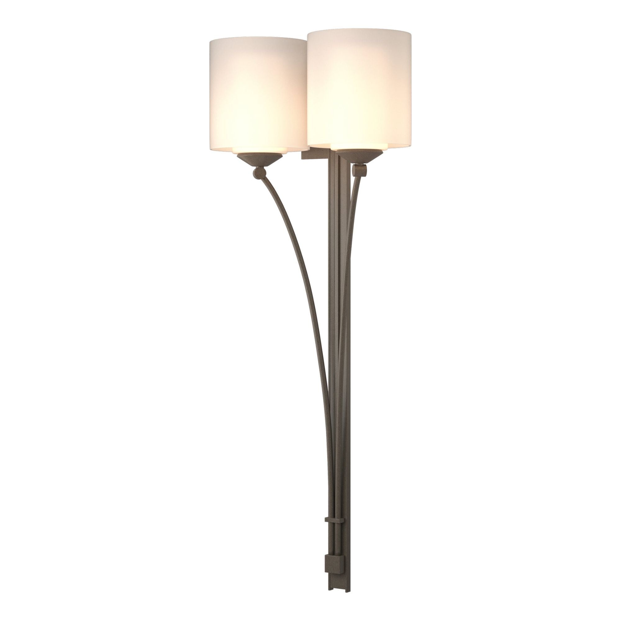 Formae Contemporary 2 Light Sconce 2-Light Opal Glass (GG) in Dark Smoke