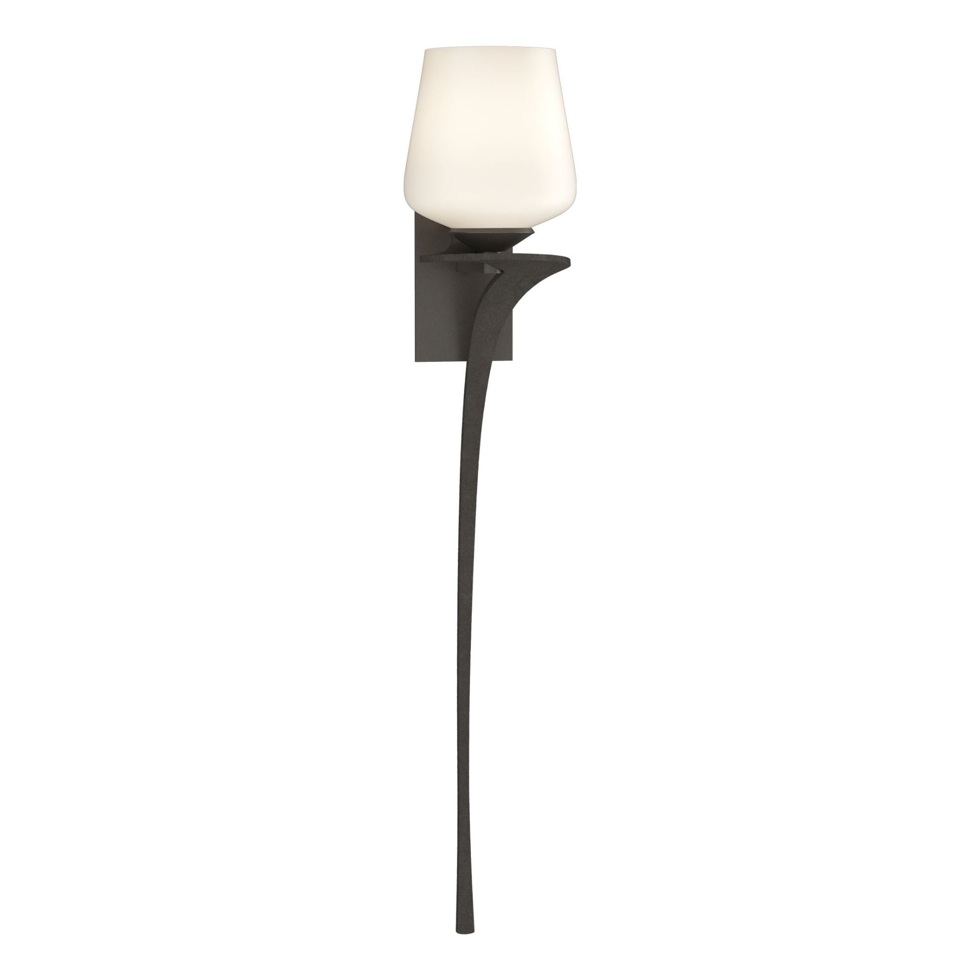 Antasia Single Glass 1 Light Sconce 1-Light Right Facing Opal Glass (GG) in Dark Smoke