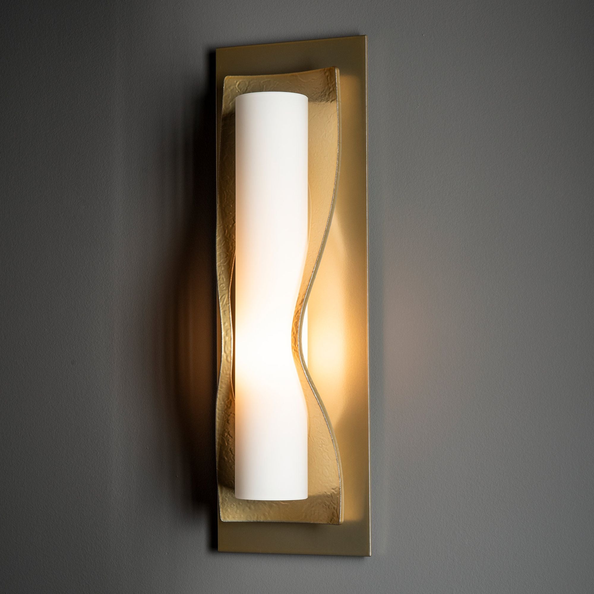 Dune Sconce 1-Light Opal Glass (GG) in Modern Brass