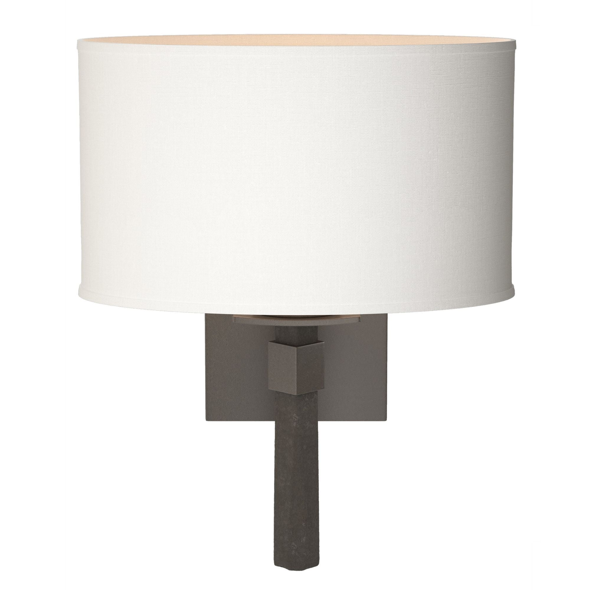Beacon Hall Oval Drum Shade Sconce 1-Light Natural Anna Shade (SF) in Dark Smoke
