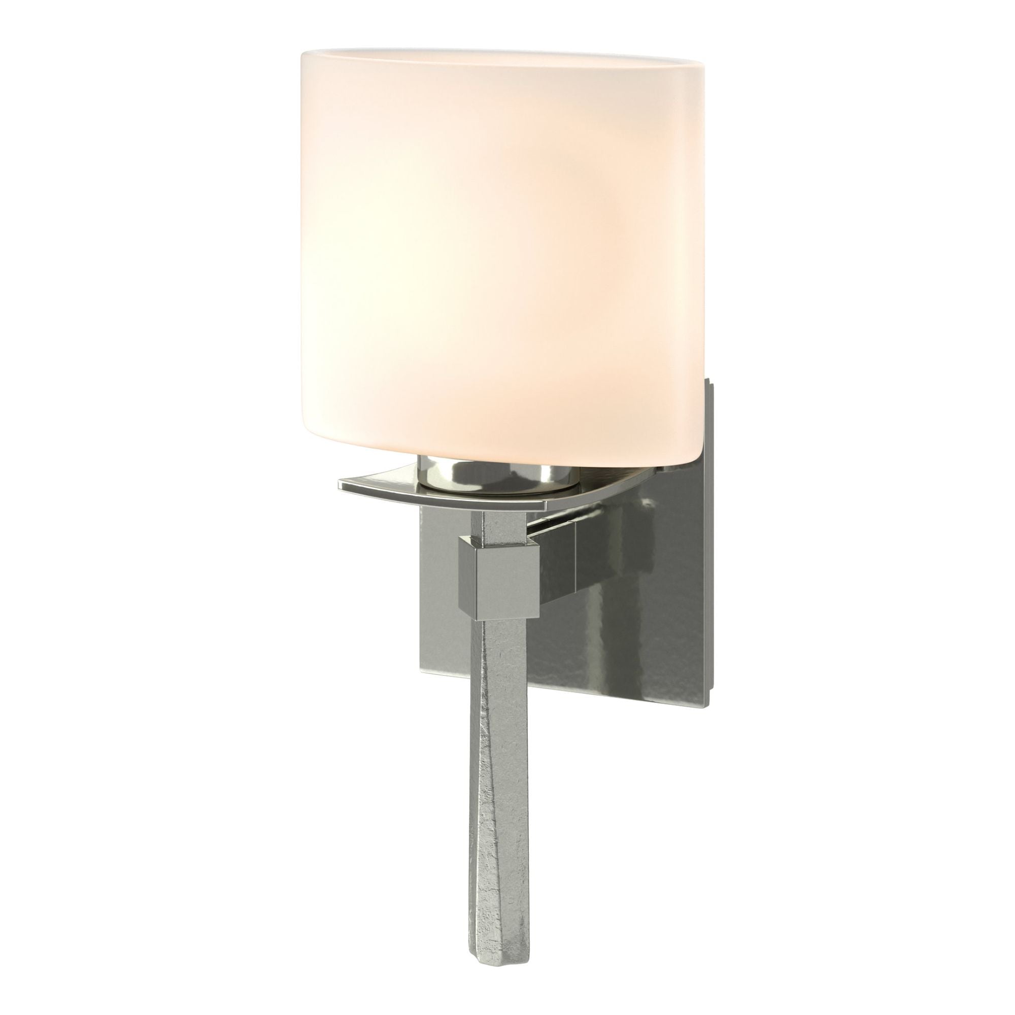Beacon Hall Ellipse Glass Sconce 1-Light Opal Glass (GG) in Sterling