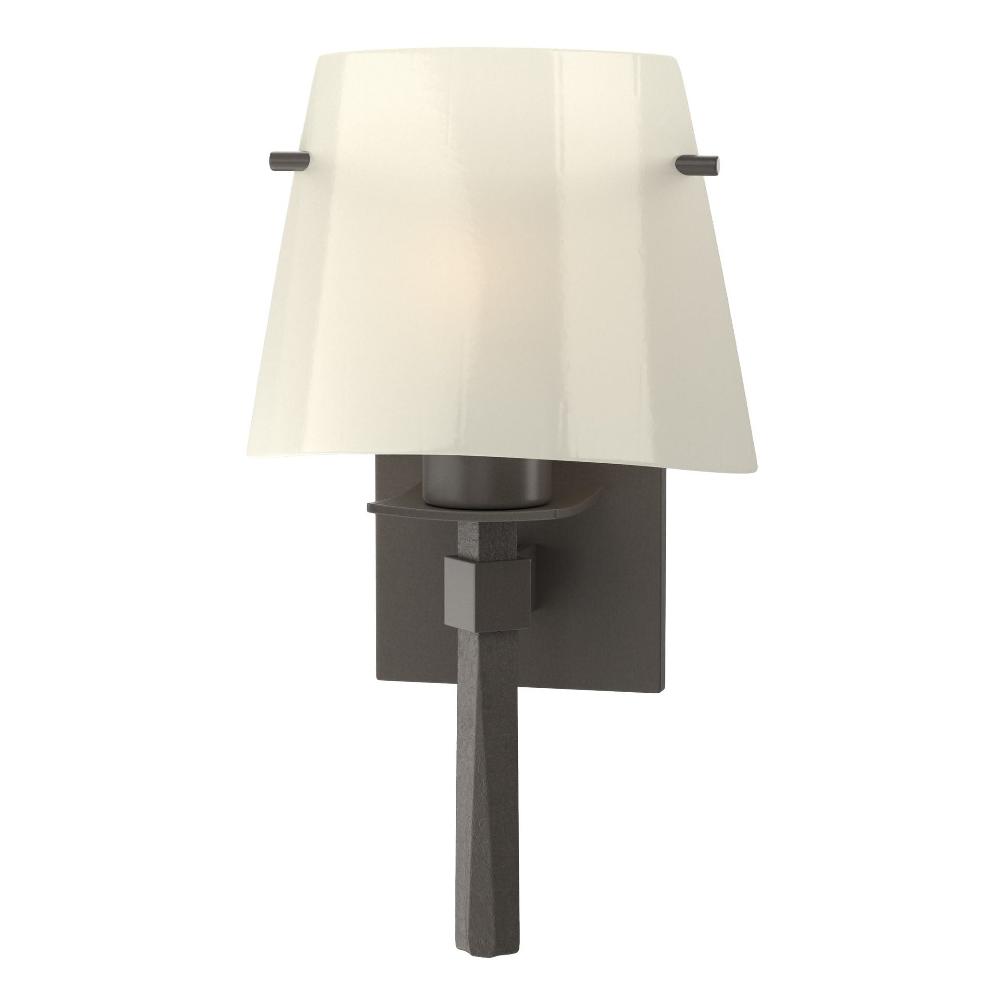 Beacon Hall Half Cone Glass Sconce 1-Light Ivory Art Glass (CC) in Dark Smoke
