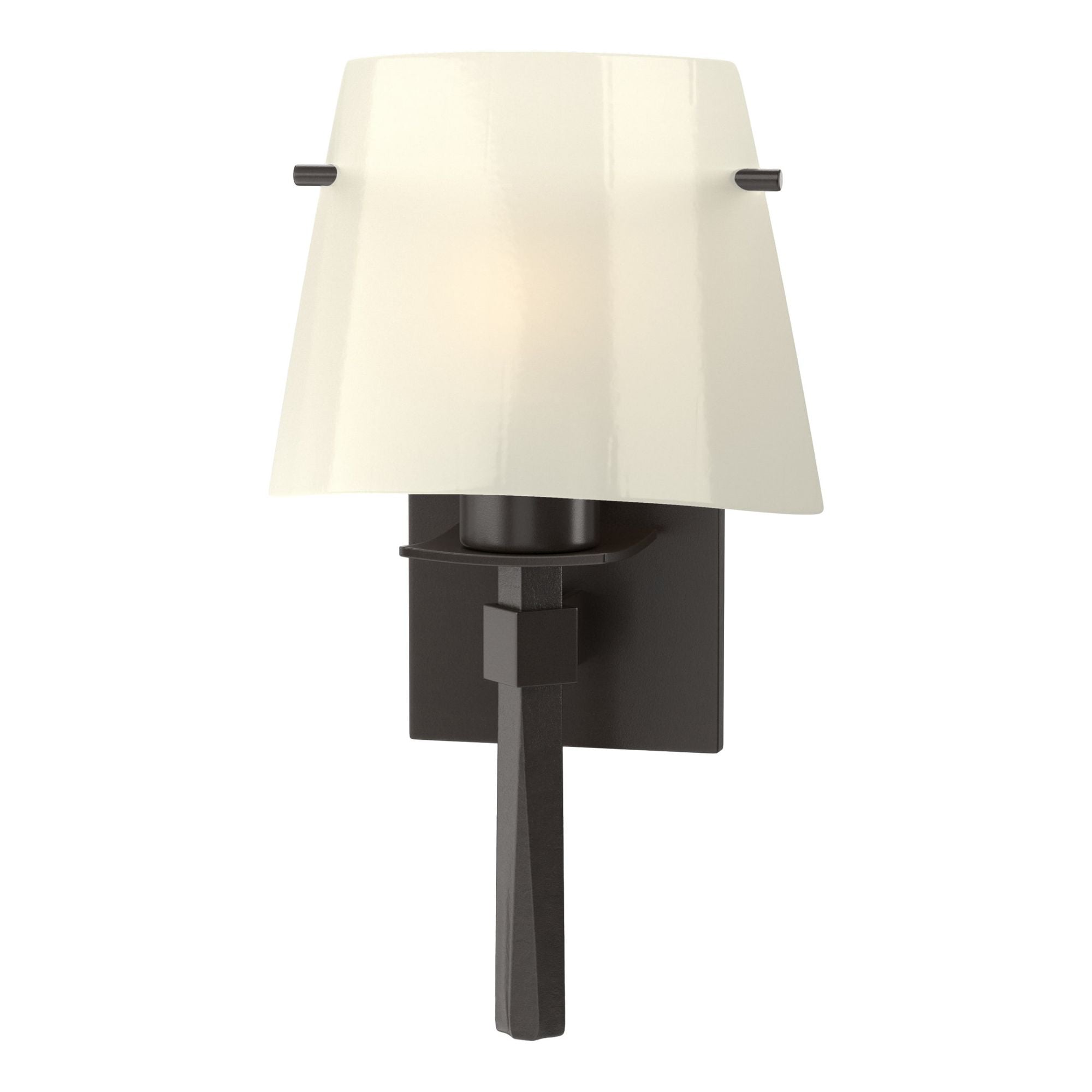 Beacon Hall Half Cone Glass Sconce 1-Light Ivory Art Glass (CC) in Oil Rubbed Bronze