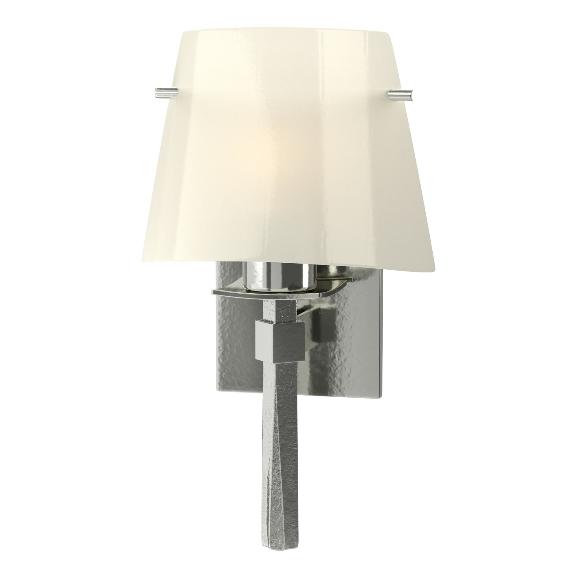 Beacon Hall Half Cone Glass Sconce 1-Light Ivory Art Glass (CC) in Sterling