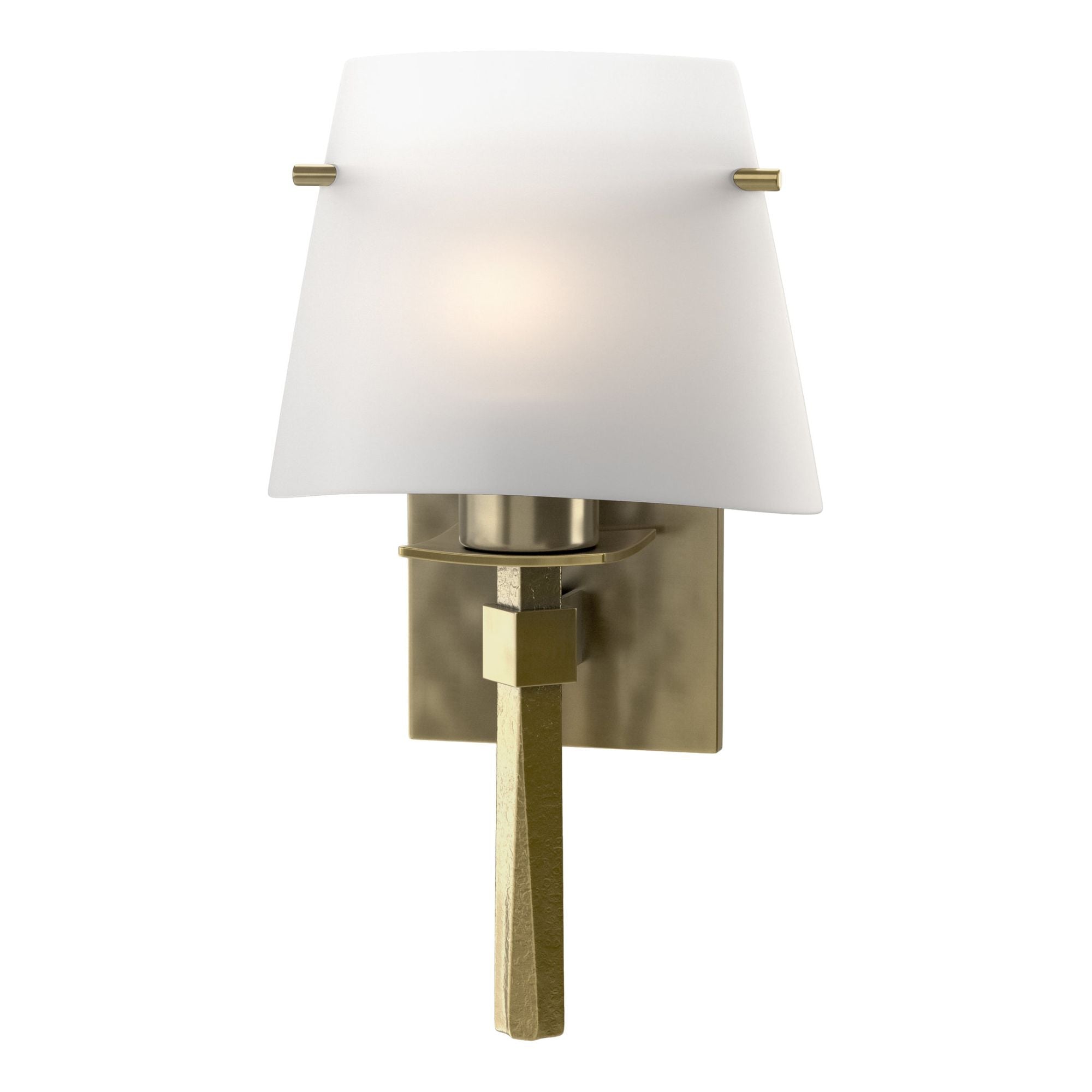 Beacon Hall Half Cone Glass Sconce 1-Light Opal Glass (GG) in Modern Brass