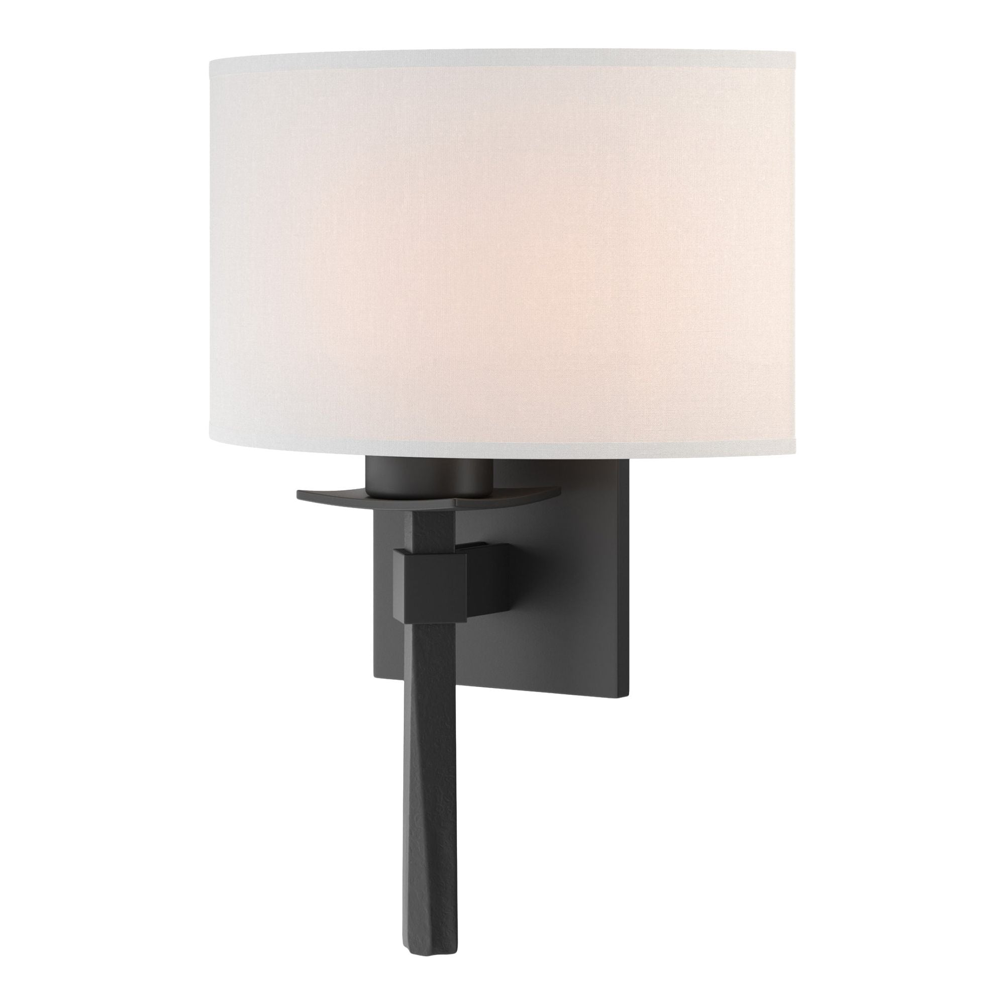 Beacon Hall Half Drum Shade Sconce 1-Light Natural Anna Shade (SF) in Black
