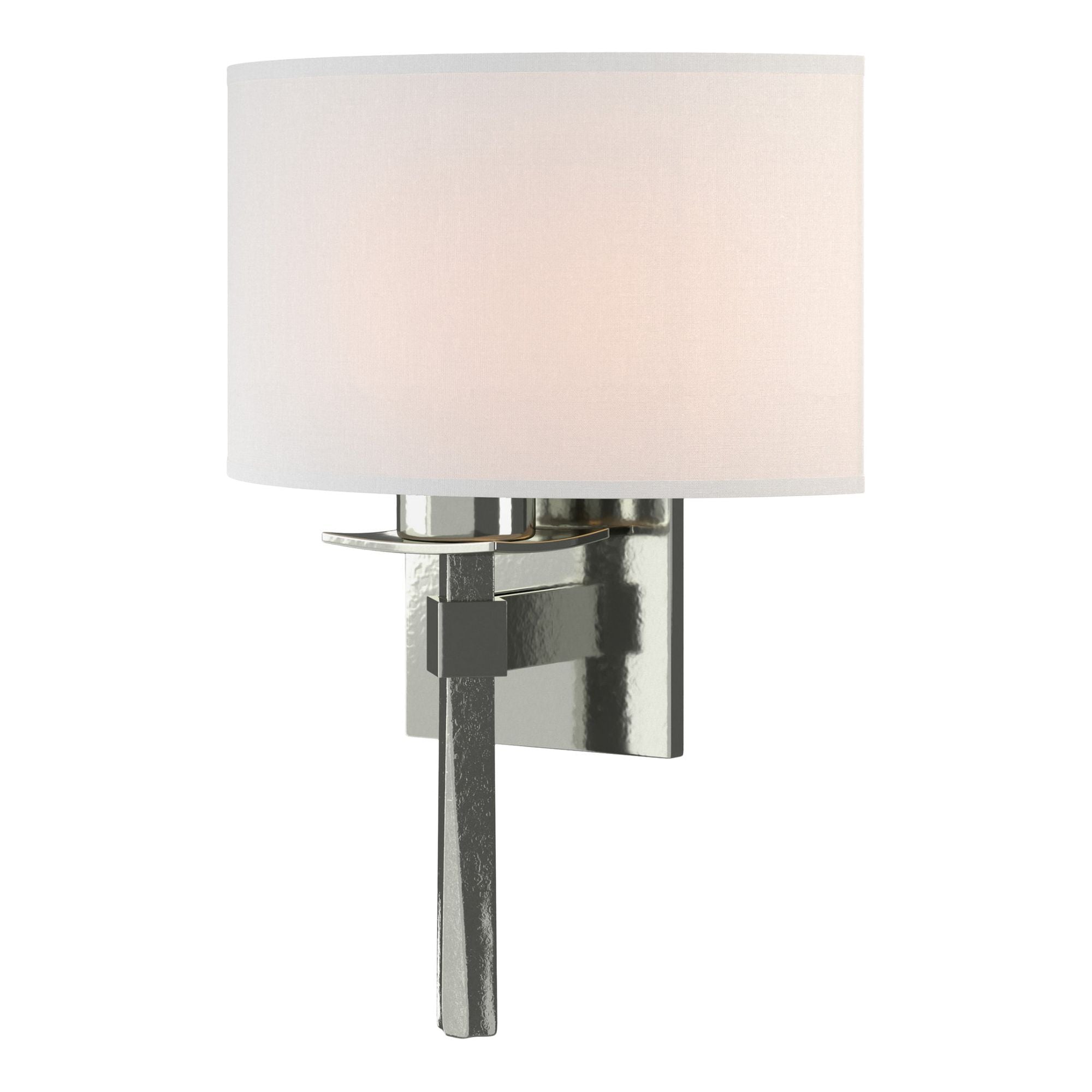 Beacon Hall Half Drum Shade Sconce 1-Light Natural Anna Shade (SF) in Sterling