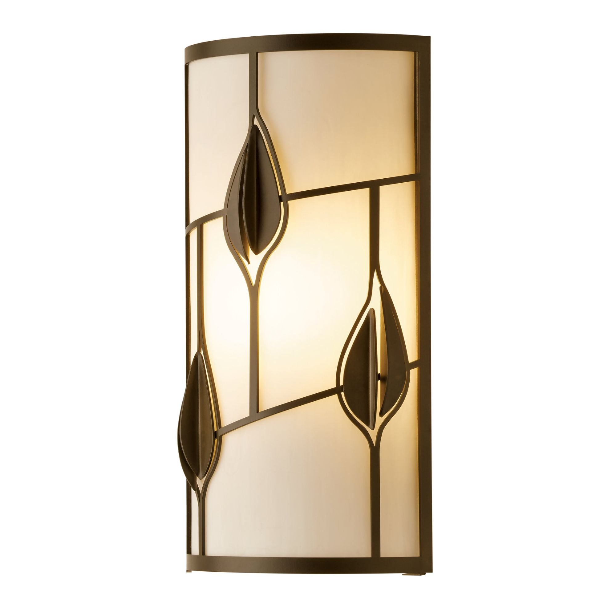 Alison's Leaves Sconce 1-Light White Art Glass (BB) in Dark Smoke