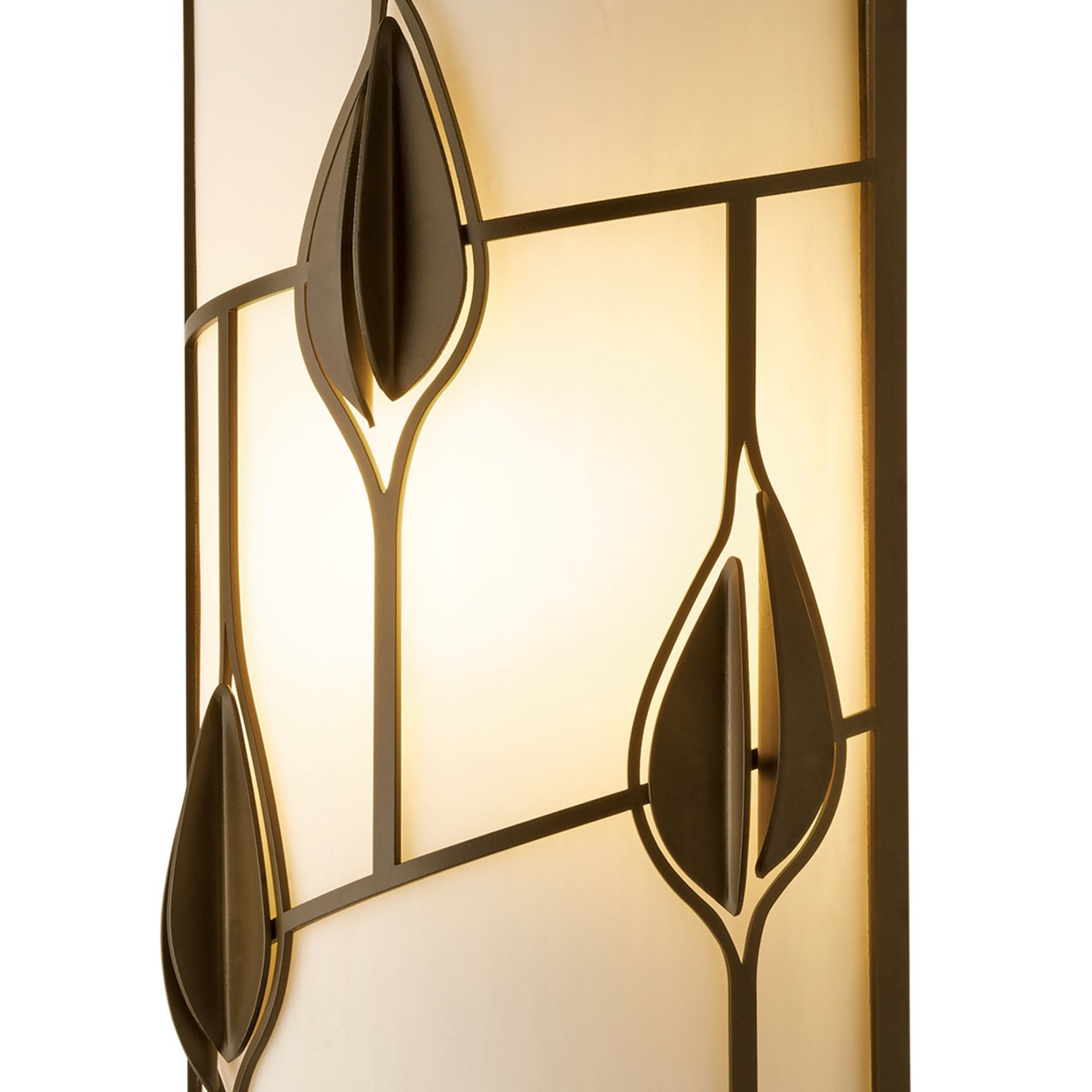 Alison's Leaves Sconce 1-Light White Art Glass (BB) in Dark Smoke