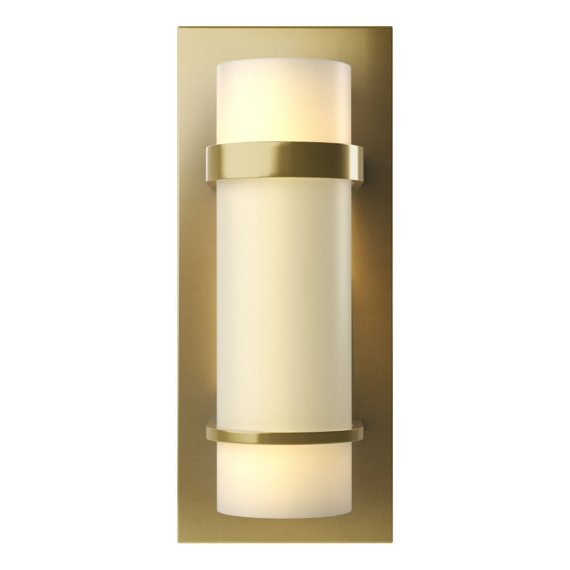 Banded Sconce 1-Light Opal Glass (GG) in Modern Brass