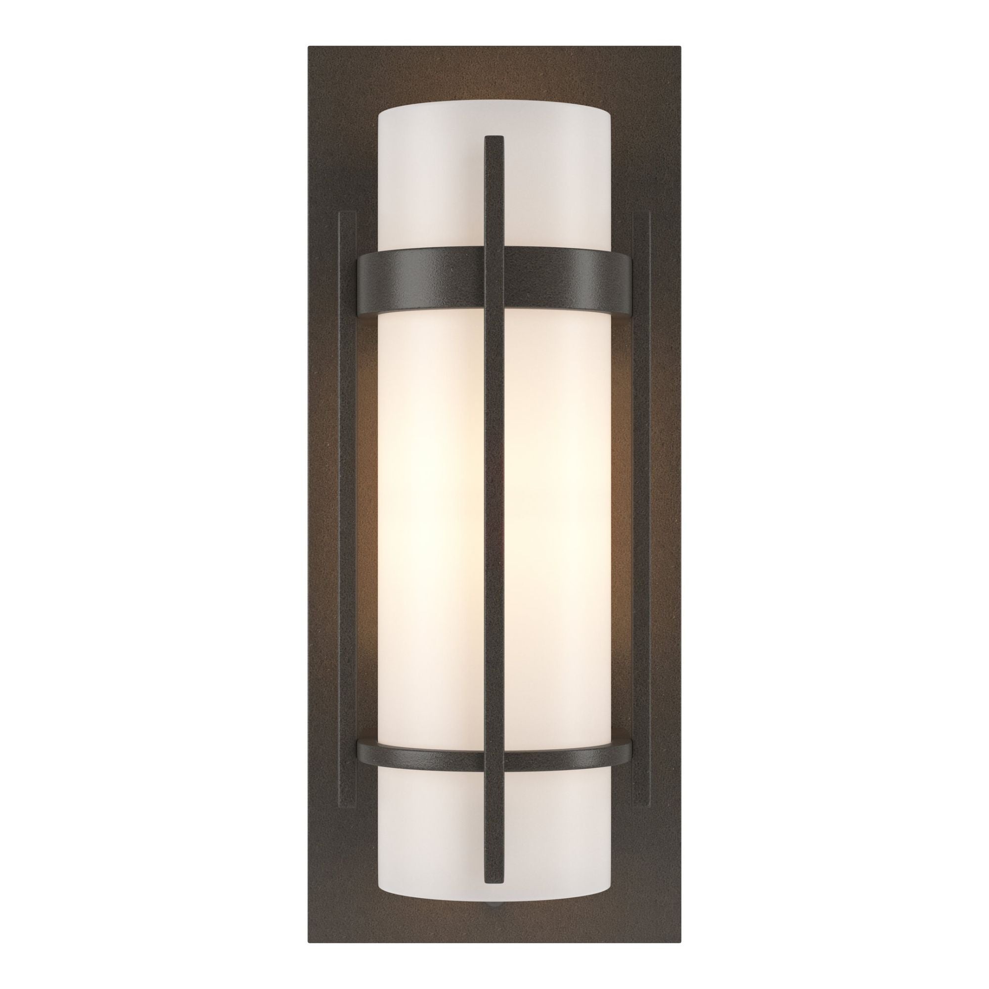Banded with Bar Sconce 1-Light Opal Glass (GG) in Dark Smoke