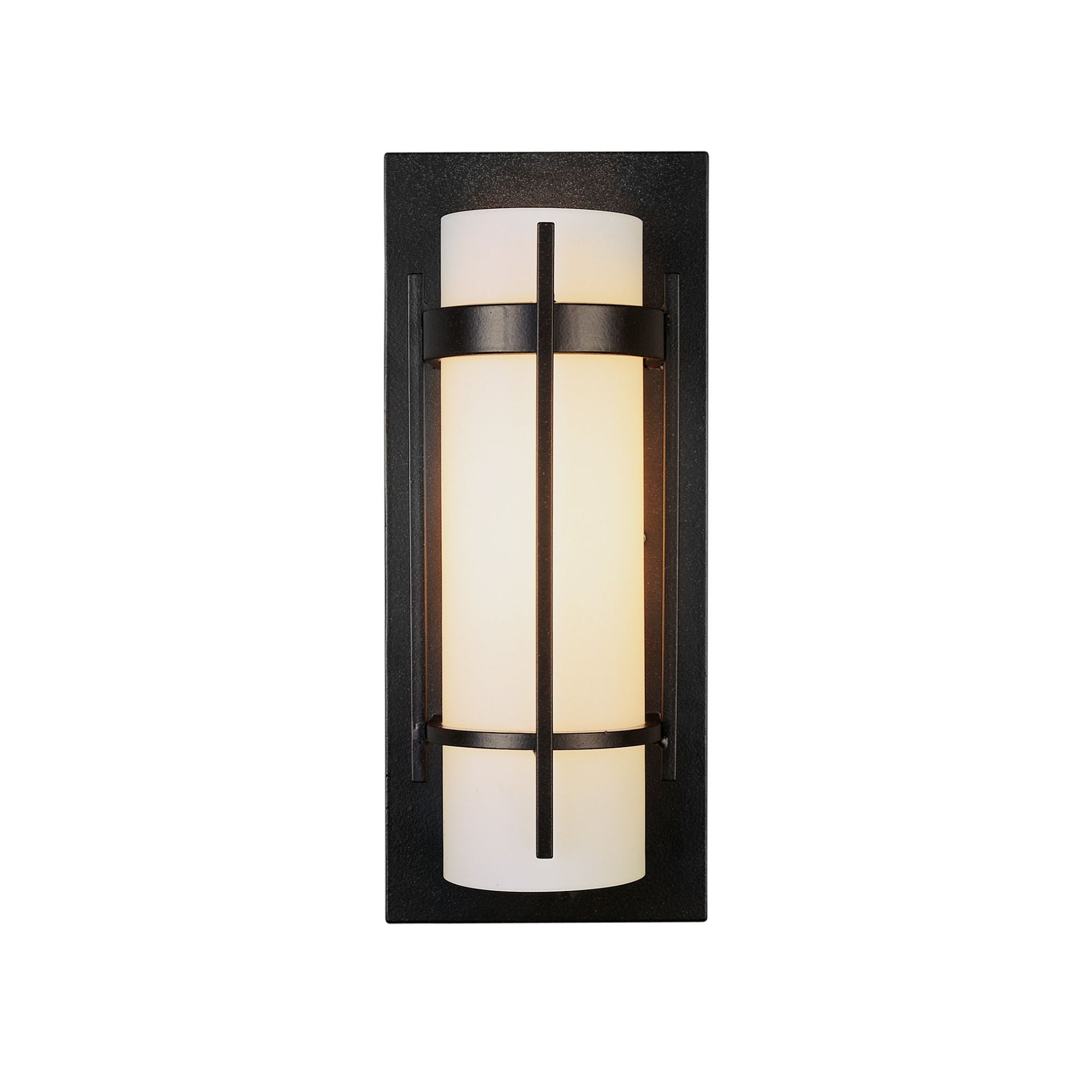 Banded with Bar Sconce 1-Light Opal Glass (GG) in Black