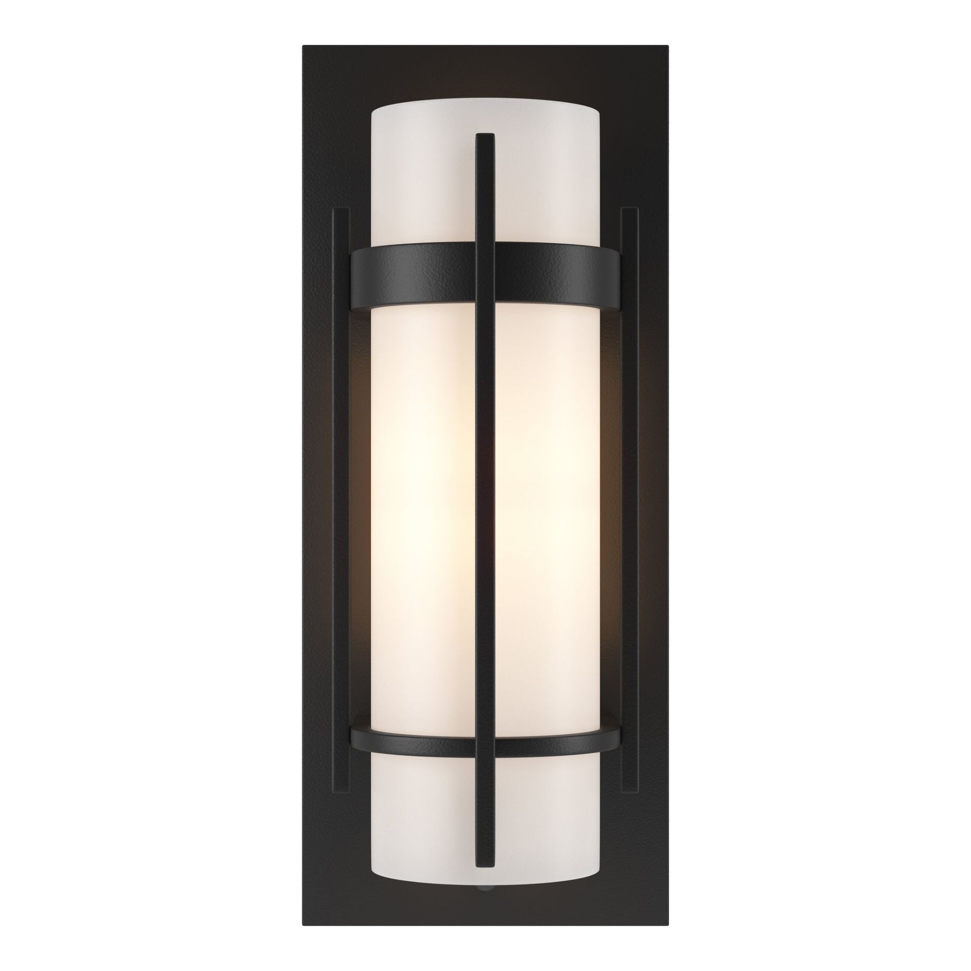 Banded with Bar Sconce 1-Light Opal Glass (GG) in Black