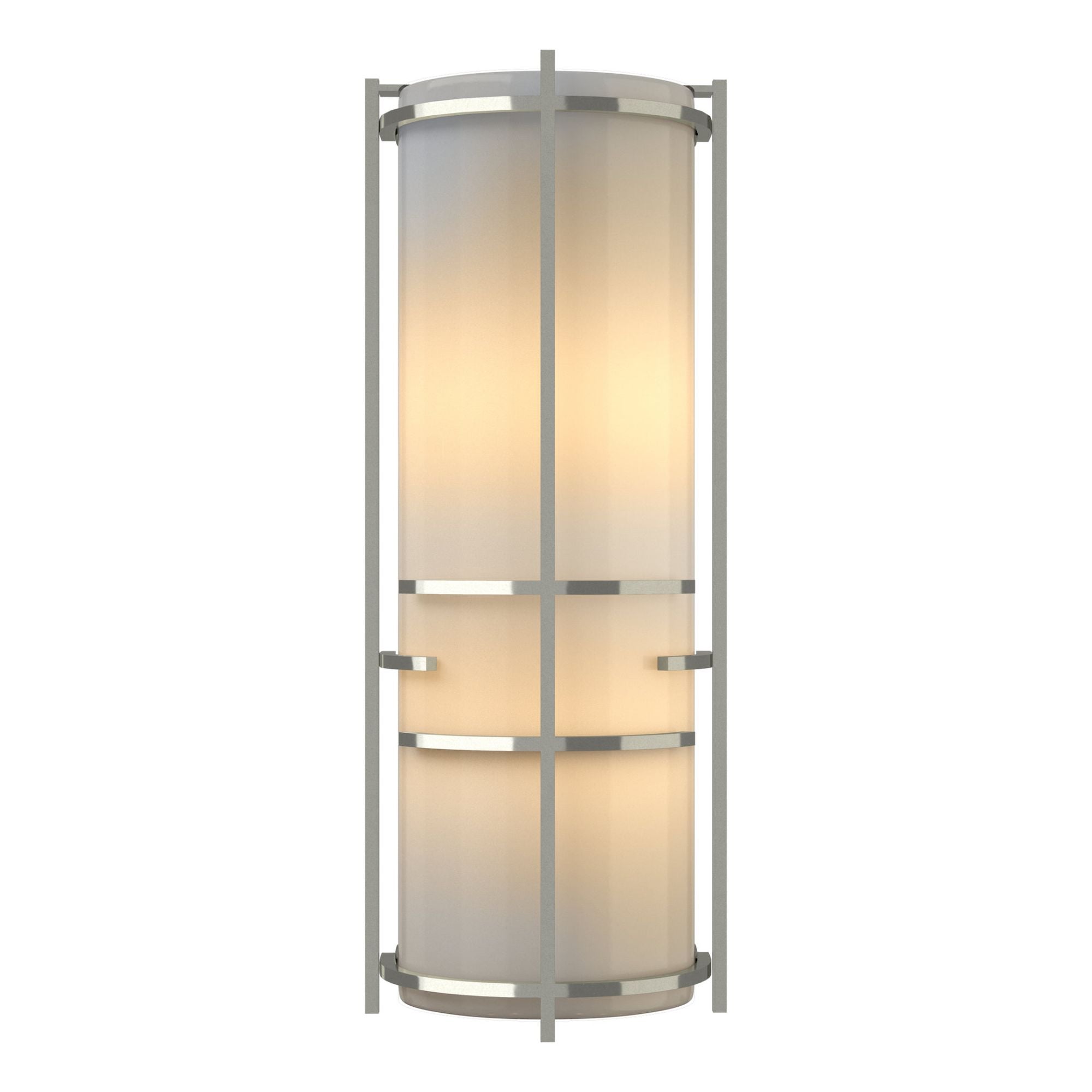 Extended Bars Sconce 2-Light Ivory Art Glass (CC) in Sterling
