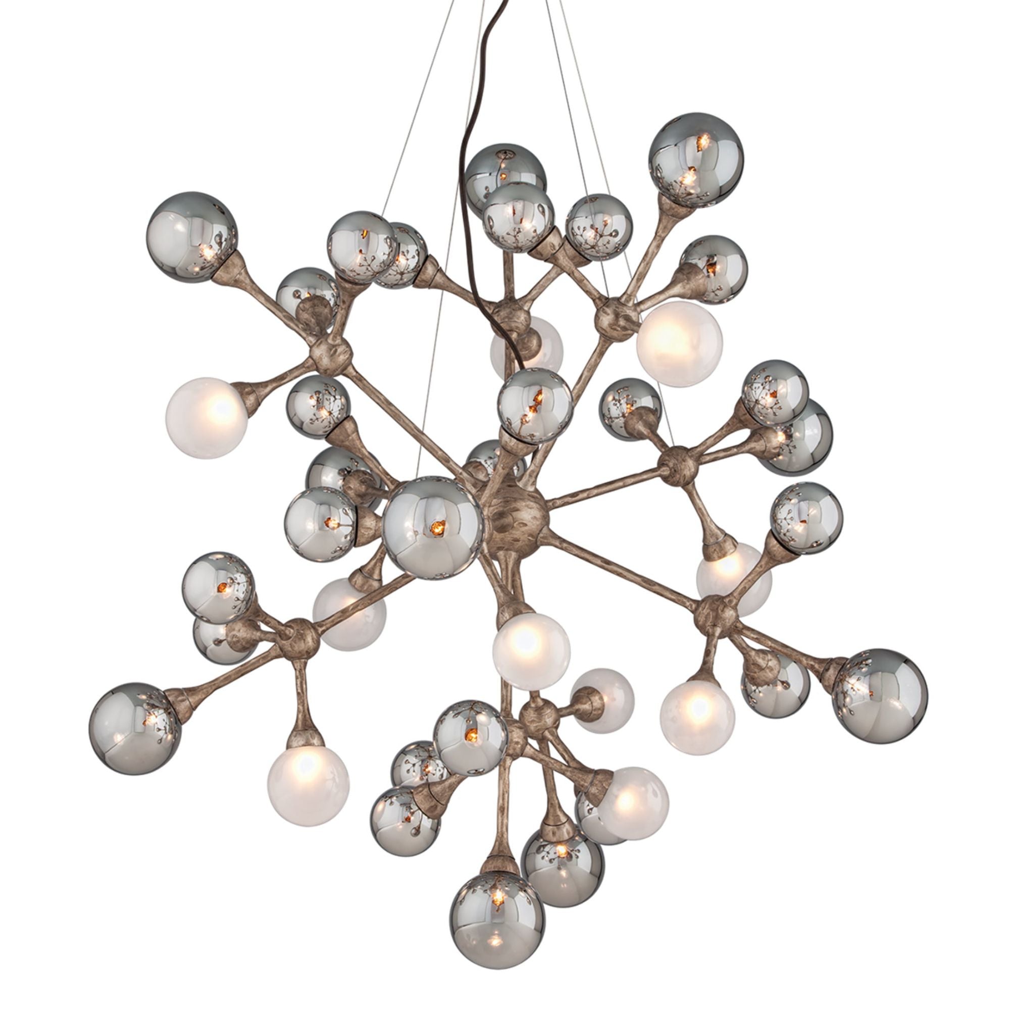 Element 40-Light Chandelier in Stria Gold Leaf 43.5W x 42.75H