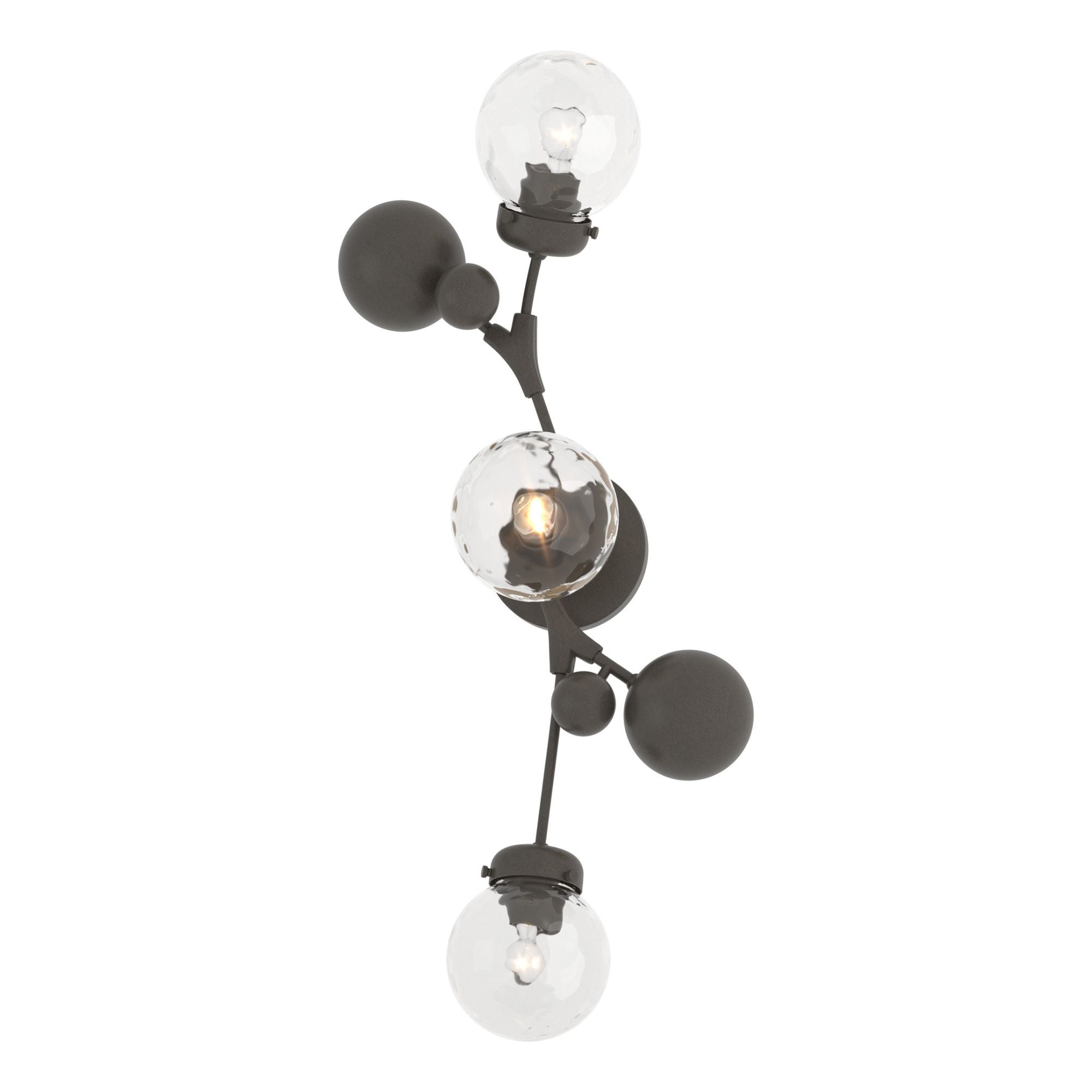 Sprig Sconce 3-Light Water Glass (LL) in Dark Smoke