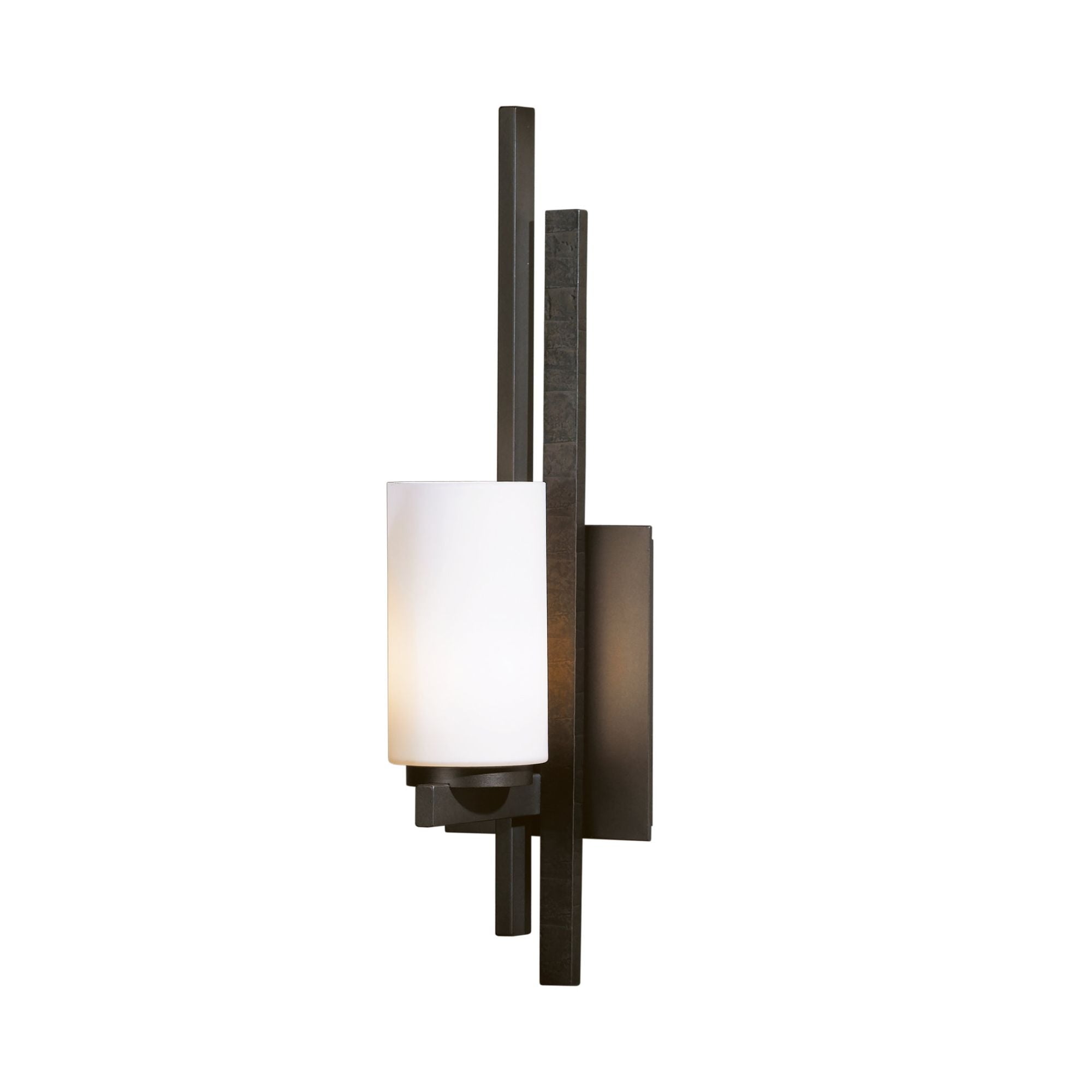 Ondrian 1 Light Sconce 1-Light Left Facing Opal Glass (GG) in Dark Smoke