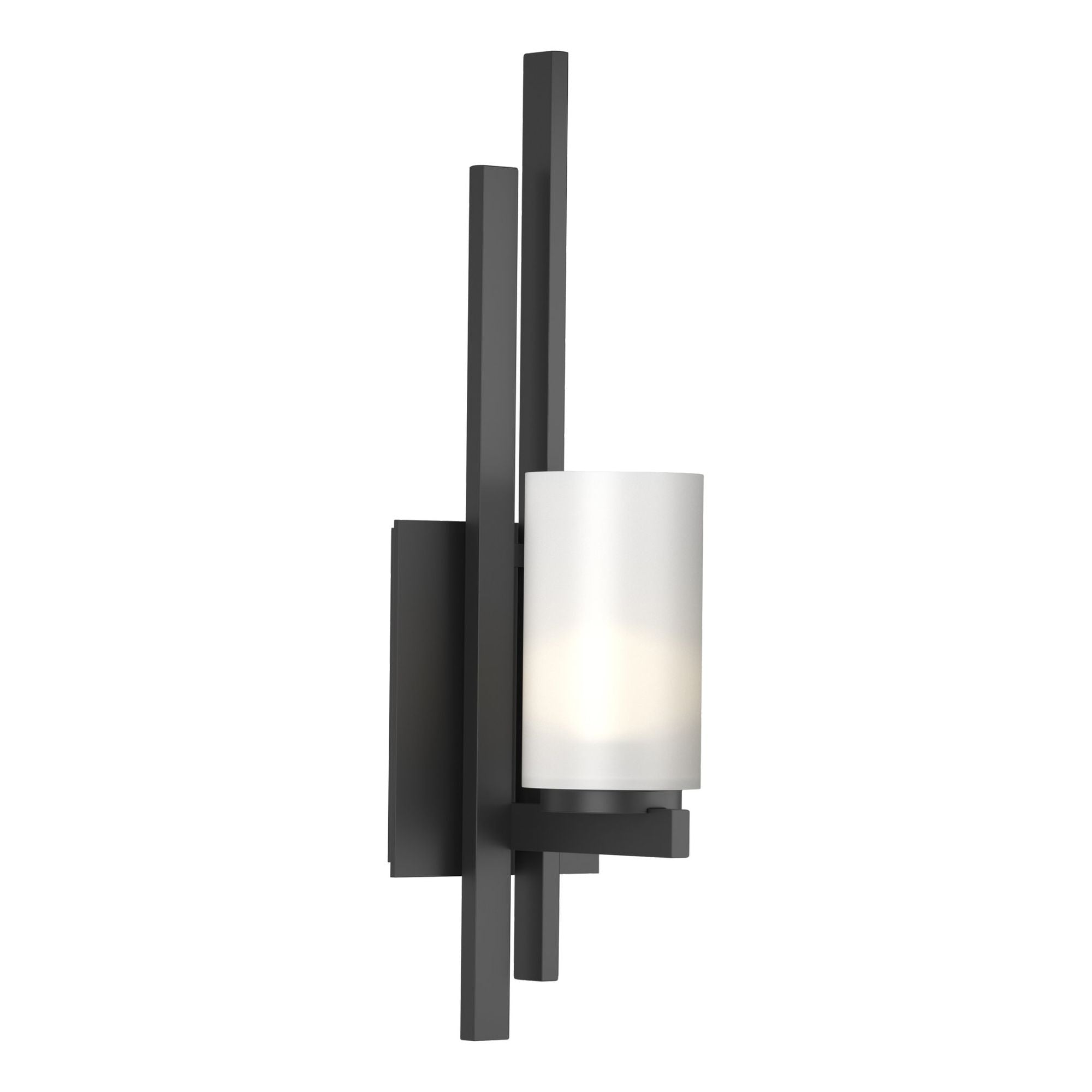 Ondrian 1 Light Sconce 1-Light Left Facing Opal Glass (GG) in Black