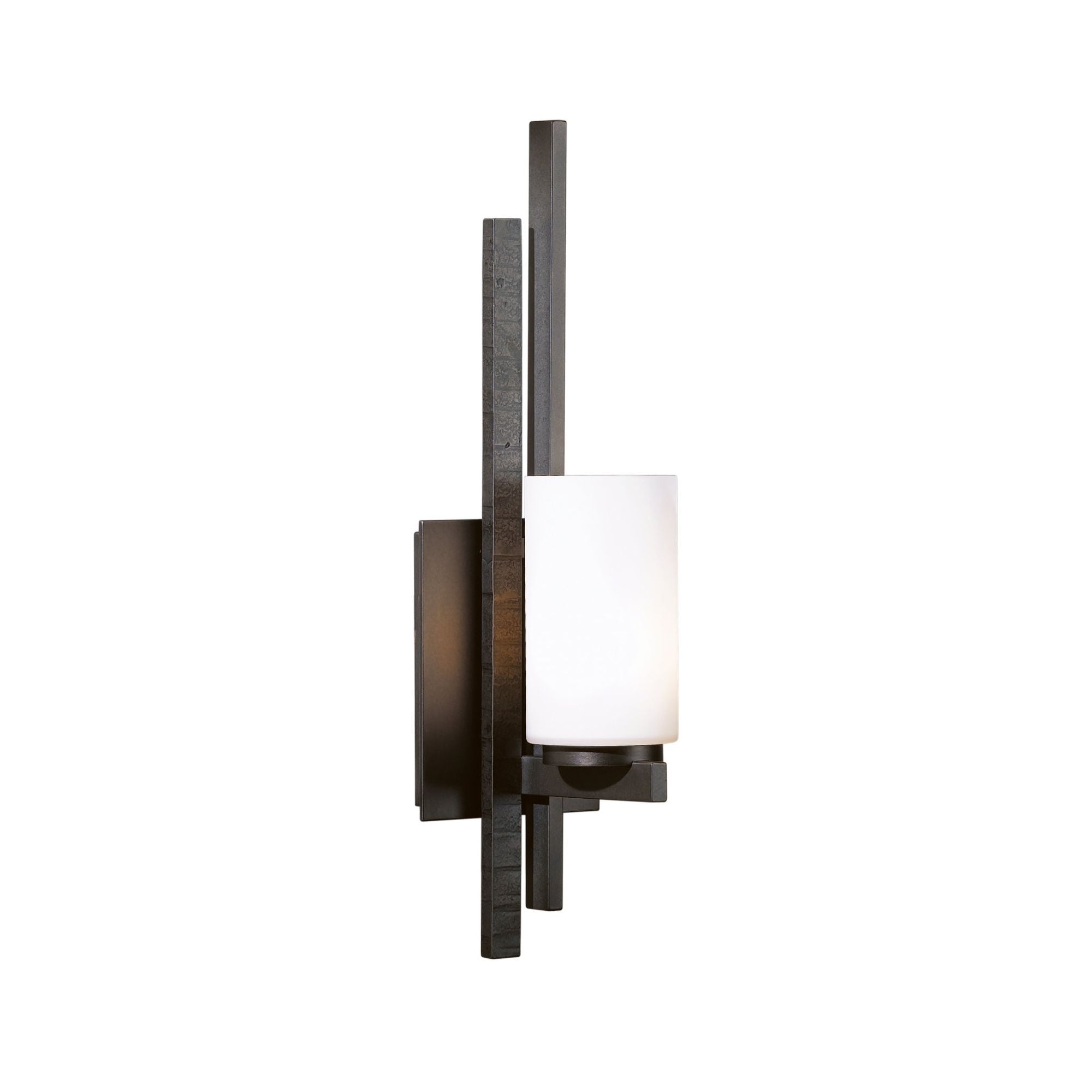 Ondrian 1 Light Sconce 1-Light Right Facing Opal Glass (GG) in Dark Smoke