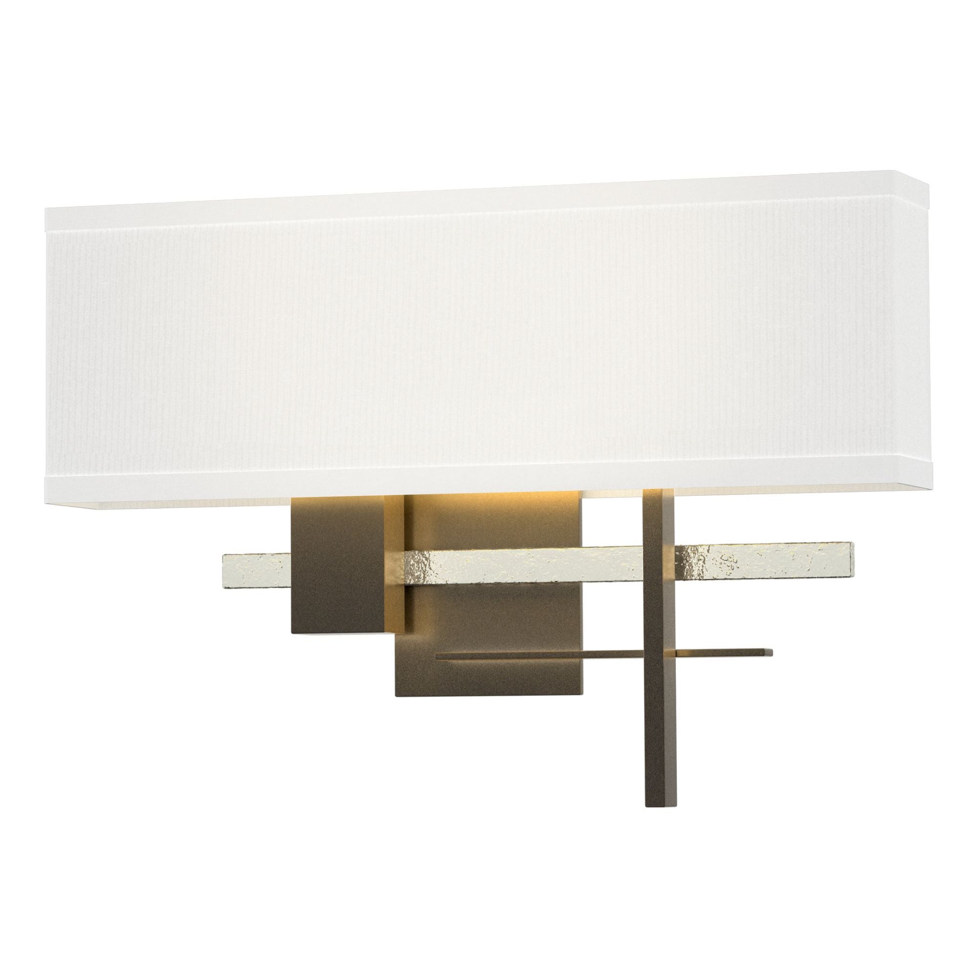 Cosmo Sconce 2-Light Sterling Accent Natural Anna Shade (SF) in Dark Smoke