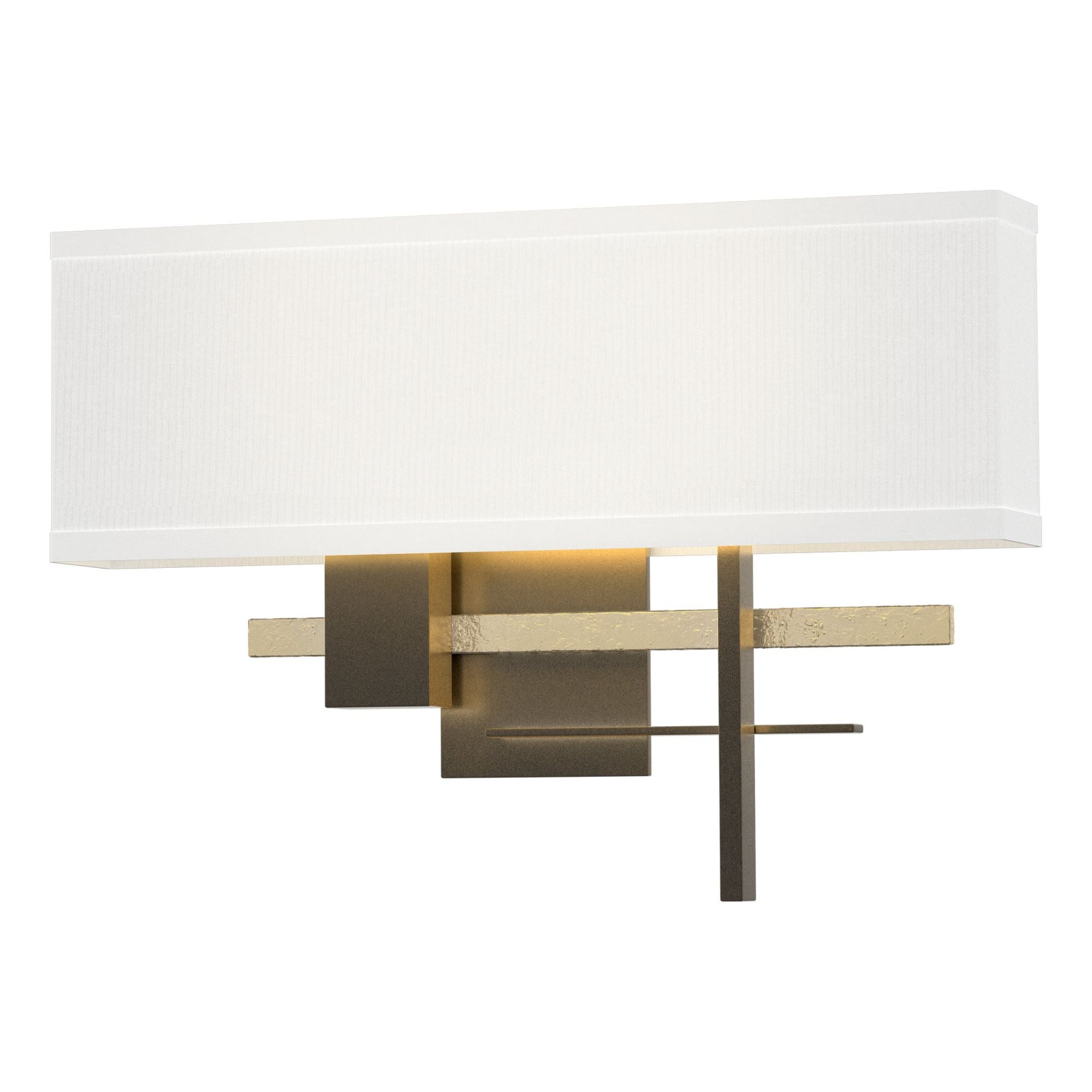 Cosmo Sconce 2-Light Modern Brass Accent Natural Anna Shade (SF) in Dark Smoke