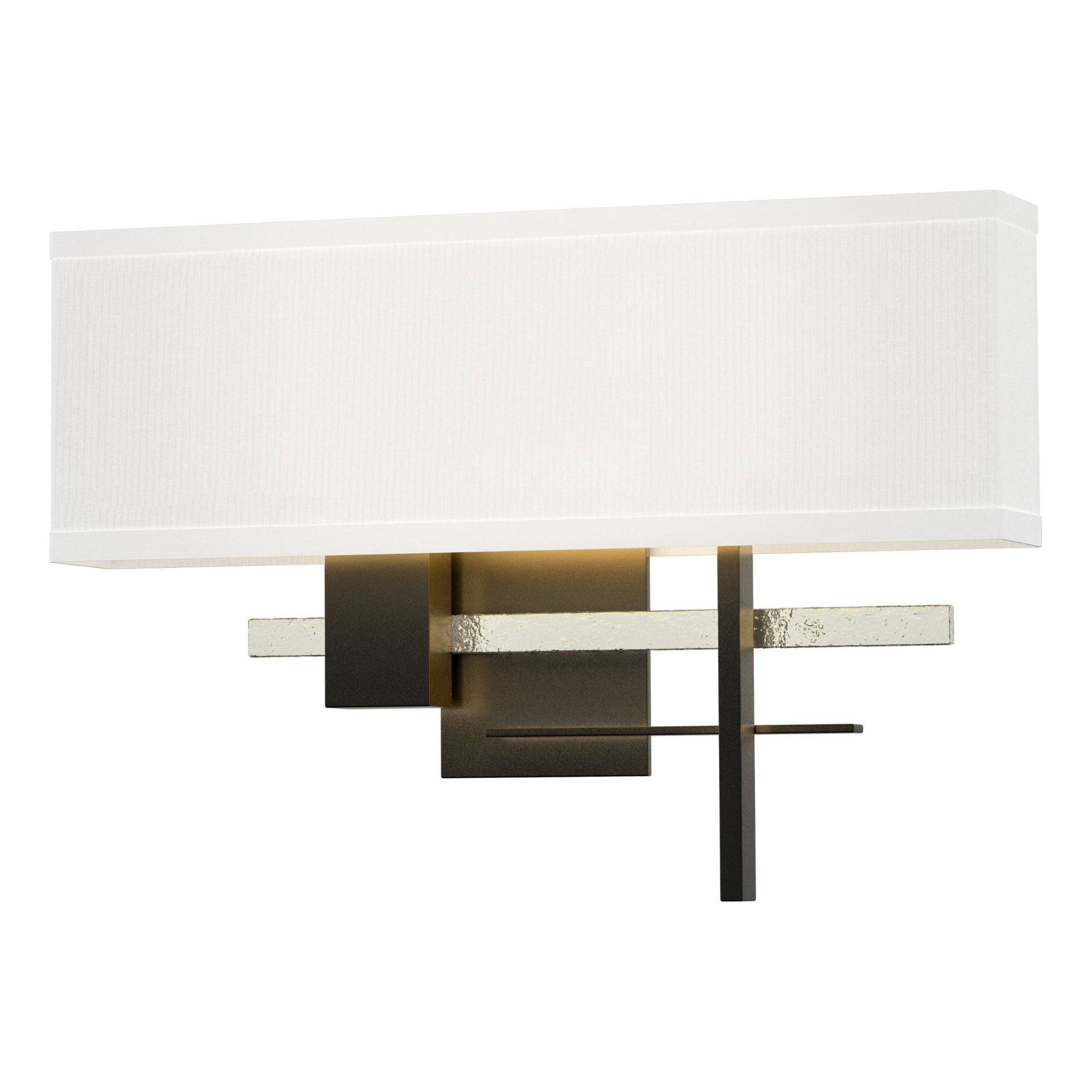 Cosmo Sconce 2-Light Sterling Accent Natural Anna Shade (SF) in Black