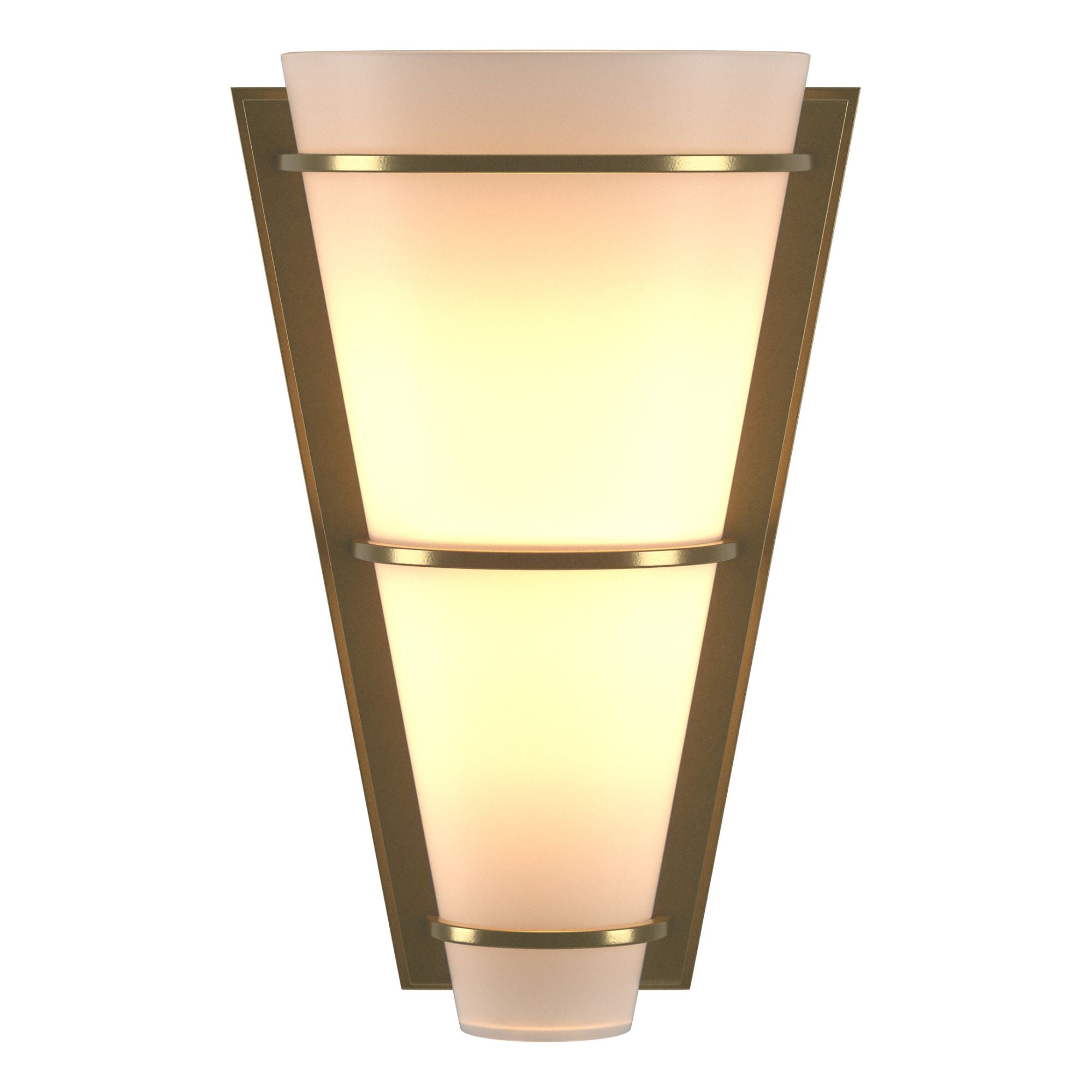 Suspended Half Cone Sconce 1-Light Opal Glass (GG) in Modern Brass