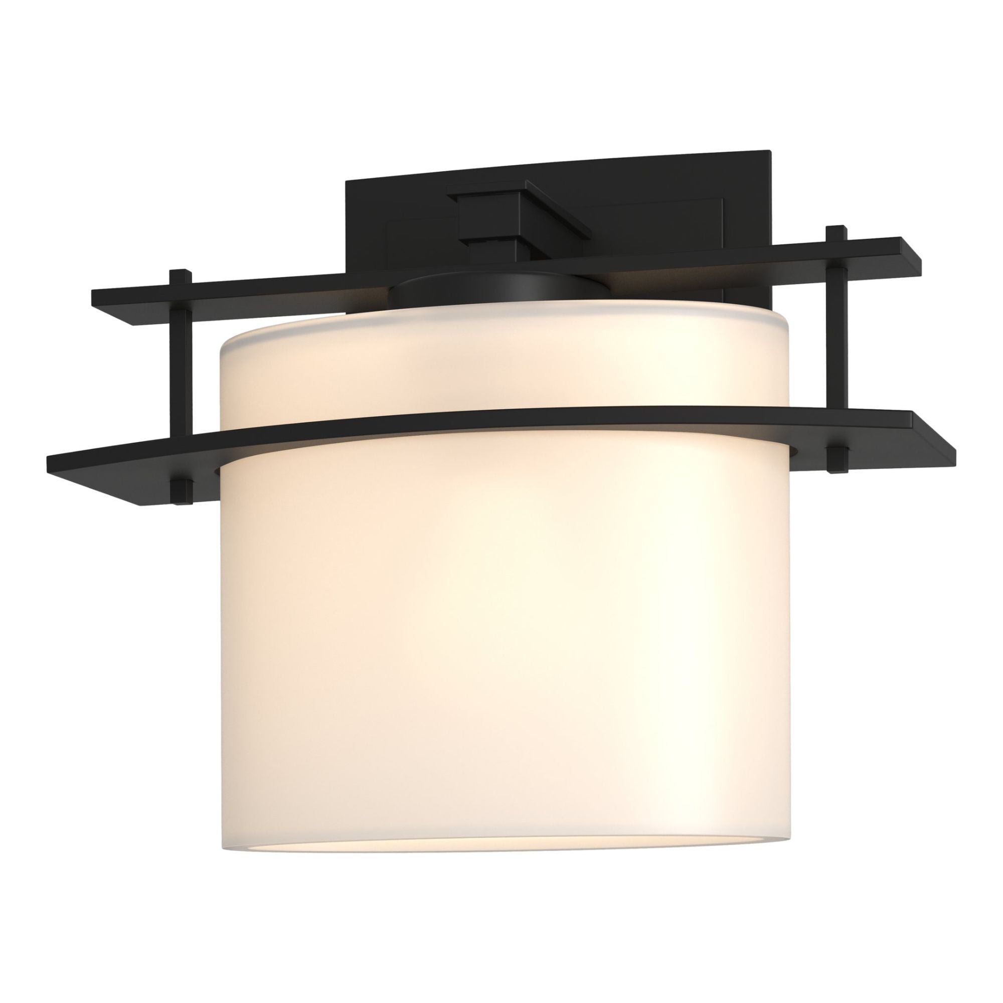 Arc Ellipse 1 Light Sconce 1-Light Opal Glass (GG) in Black