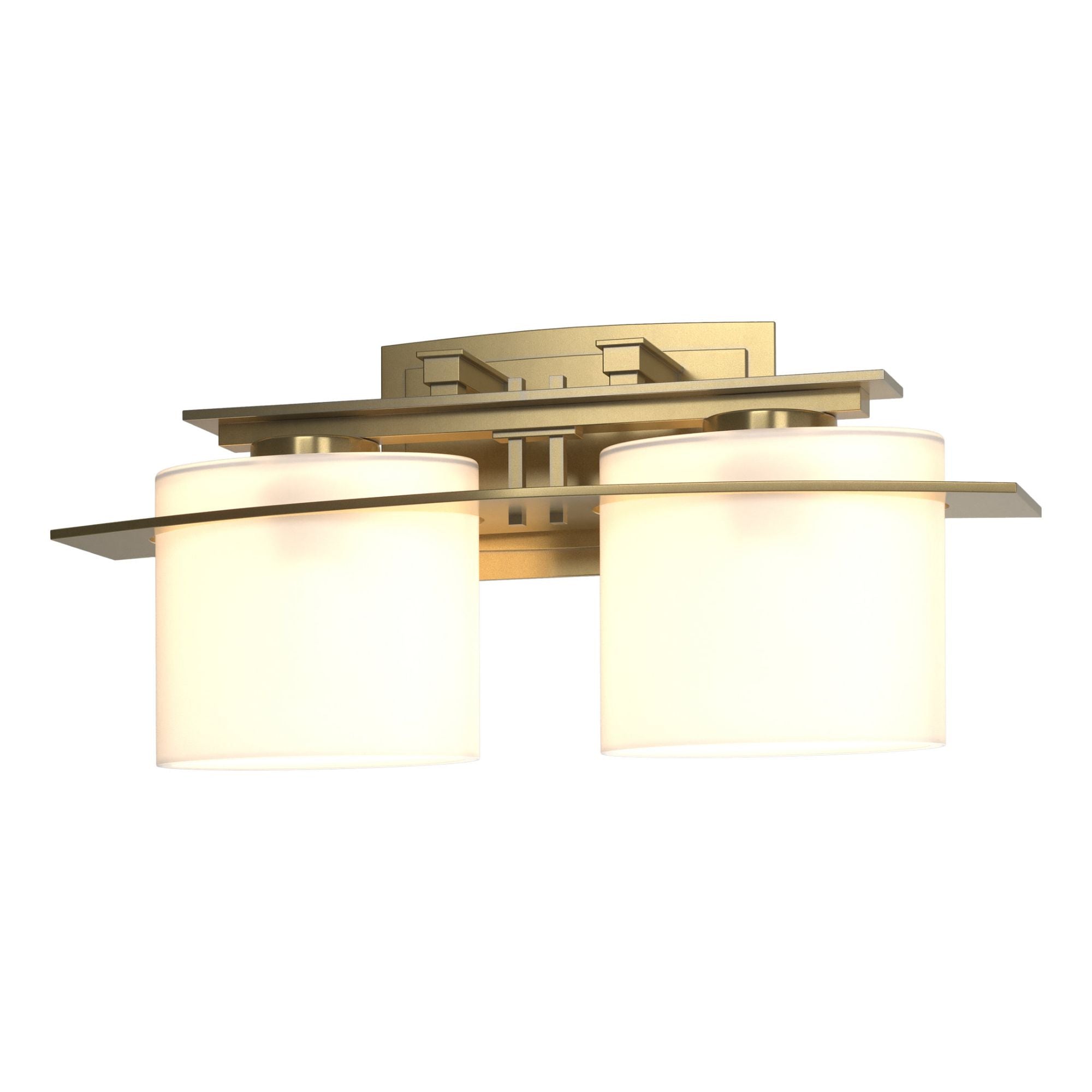 Arc Ellipse 2 Light Sconce 2-Light Opal Glass (GG) in Modern Brass