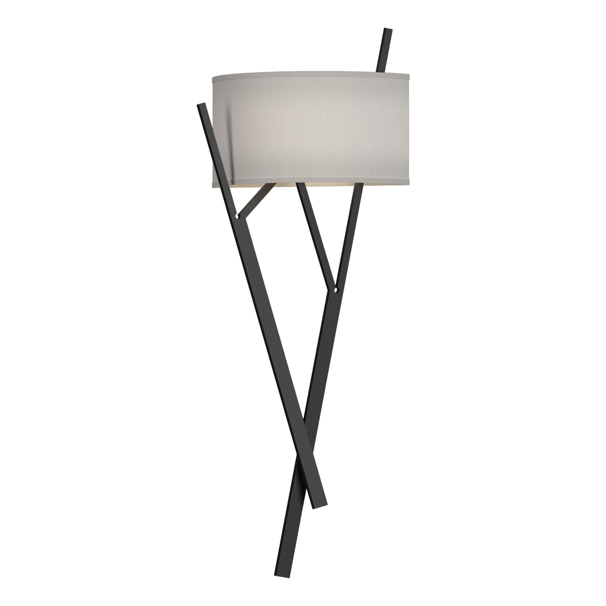 Arbo Sconce 2-Light Natural Anna Shade (SF) in Black