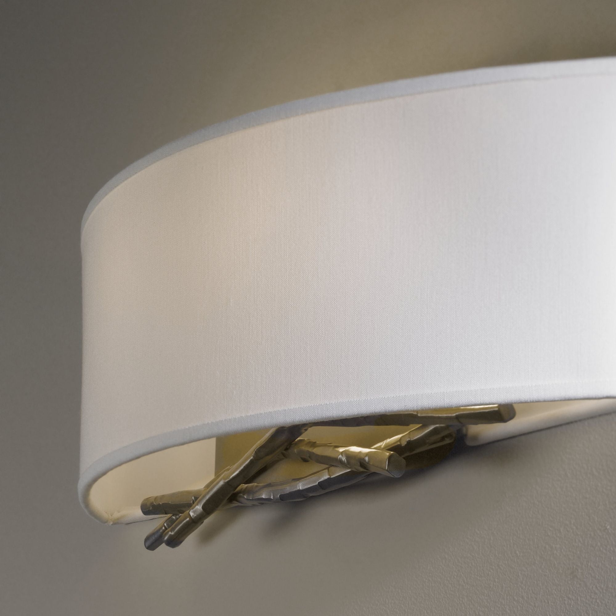Brindille Sconce 2-Light Natural Anna Shade (SF) in Dark Smoke