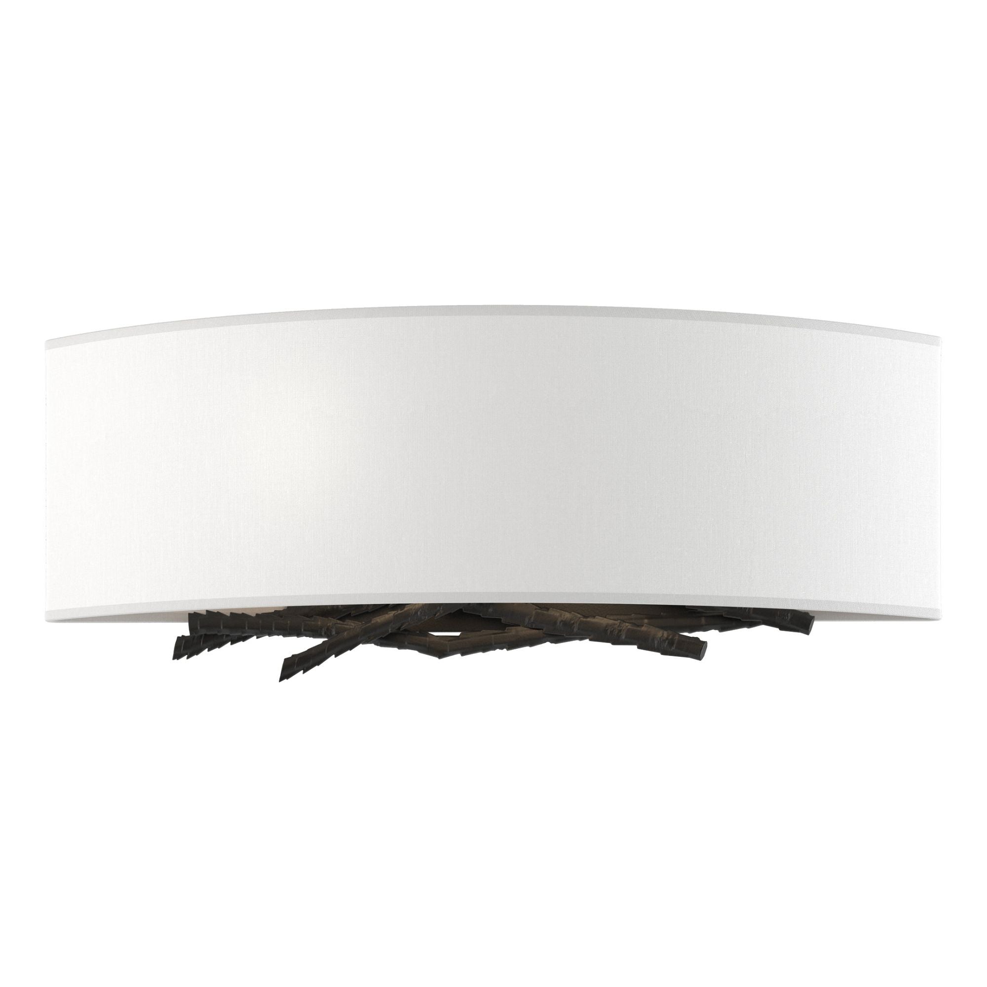 Brindille Sconce 2-Light Natural Anna Shade (SF) in Black