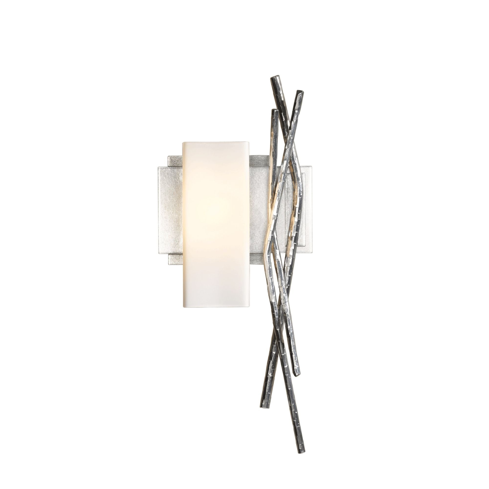 Brindille Sconce 1-Light Left Facing Opal Glass (GG) in Sterling