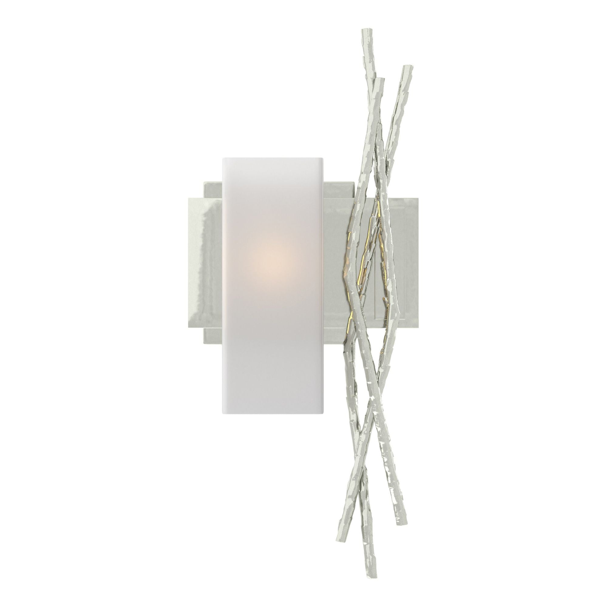 Brindille Sconce 1-Light Left Facing Opal Glass (GG) in Sterling