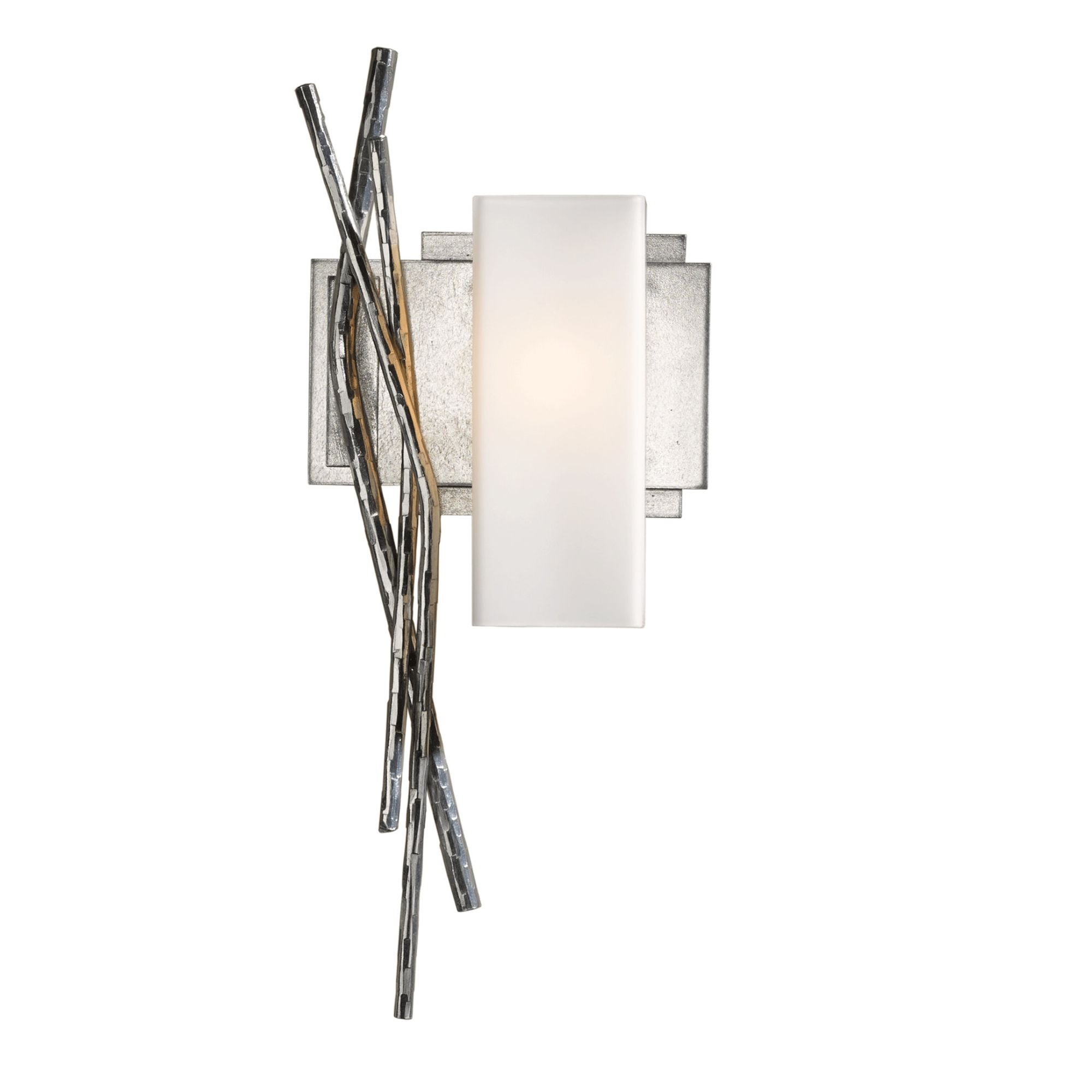 Brindille Sconce 1-Light Right Facing Opal Glass (GG) in Sterling