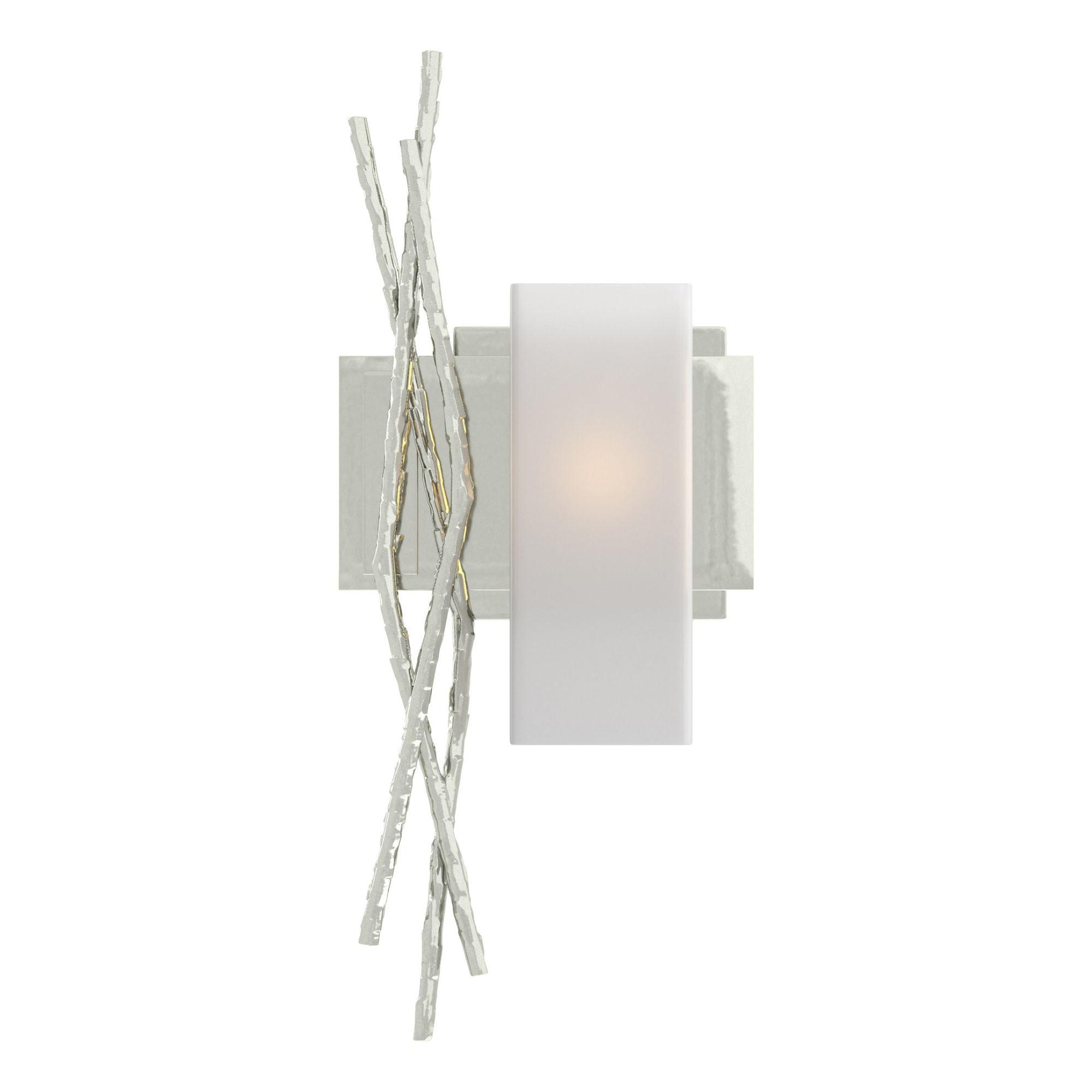 Brindille Sconce 1-Light Right Facing Opal Glass (GG) in Sterling