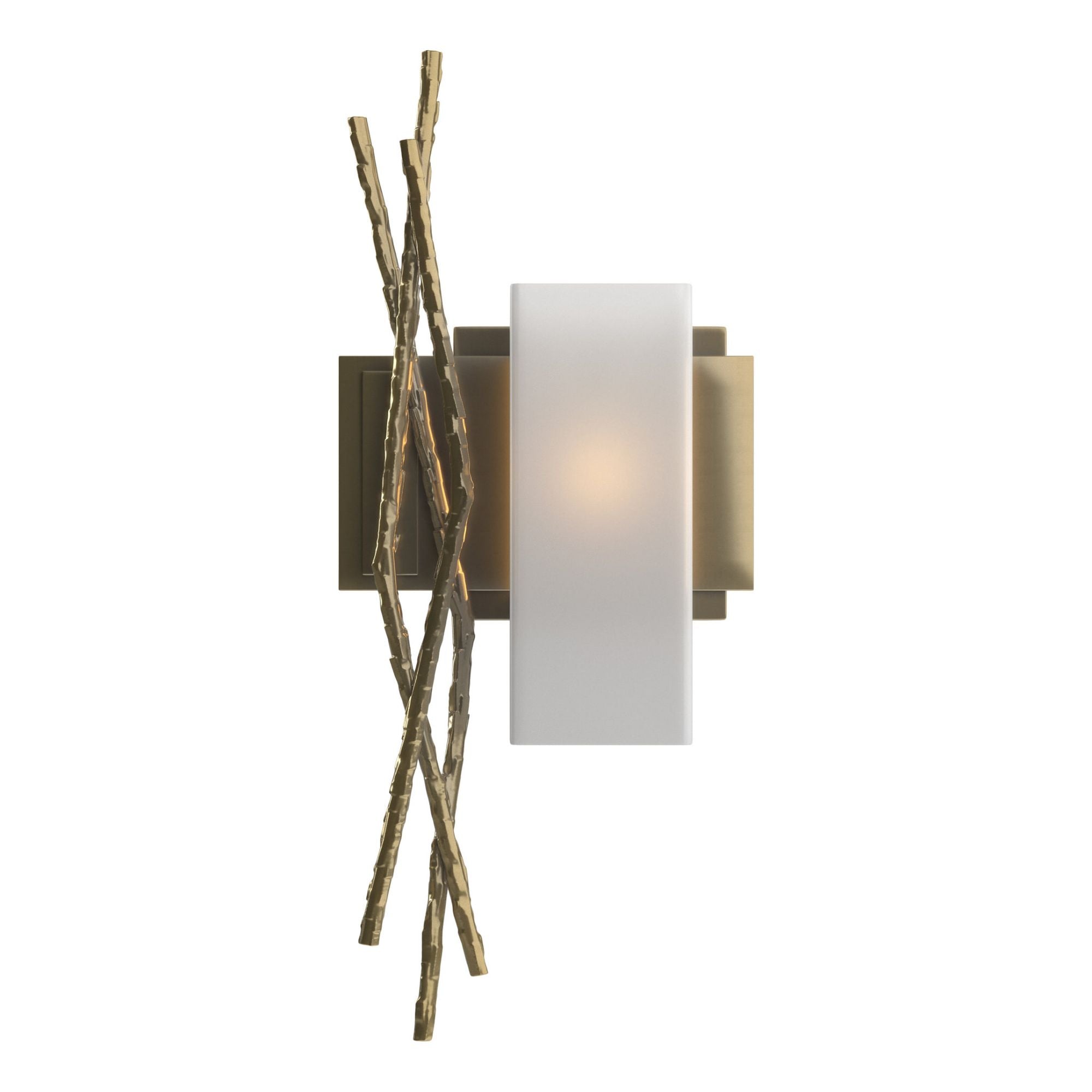 Brindille Sconce 1-Light Right Facing Opal Glass (GG) in Modern Brass