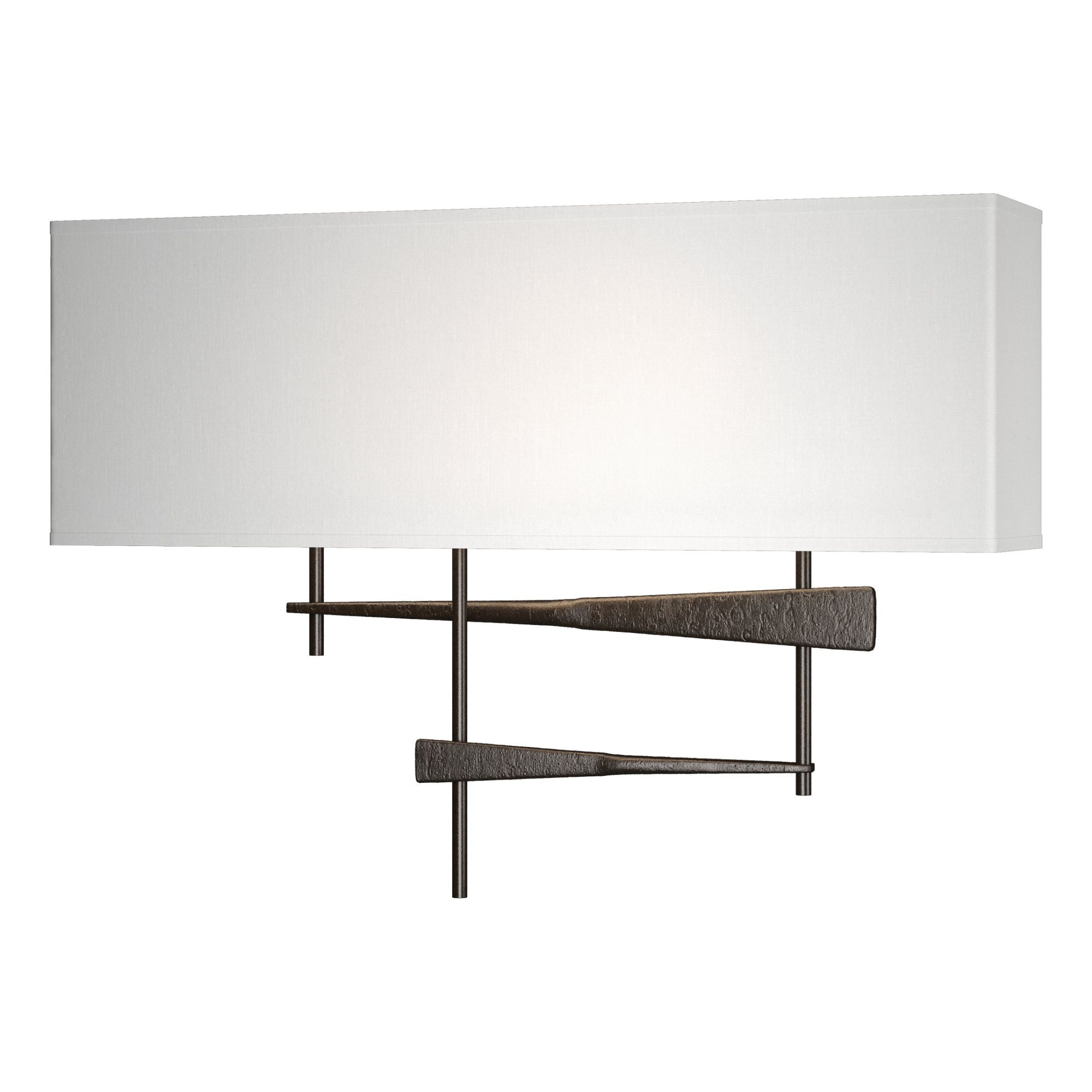Cavaletti Sconce 2-Light Natural Anna Shade (SF) in Oil Rubbed Bronze