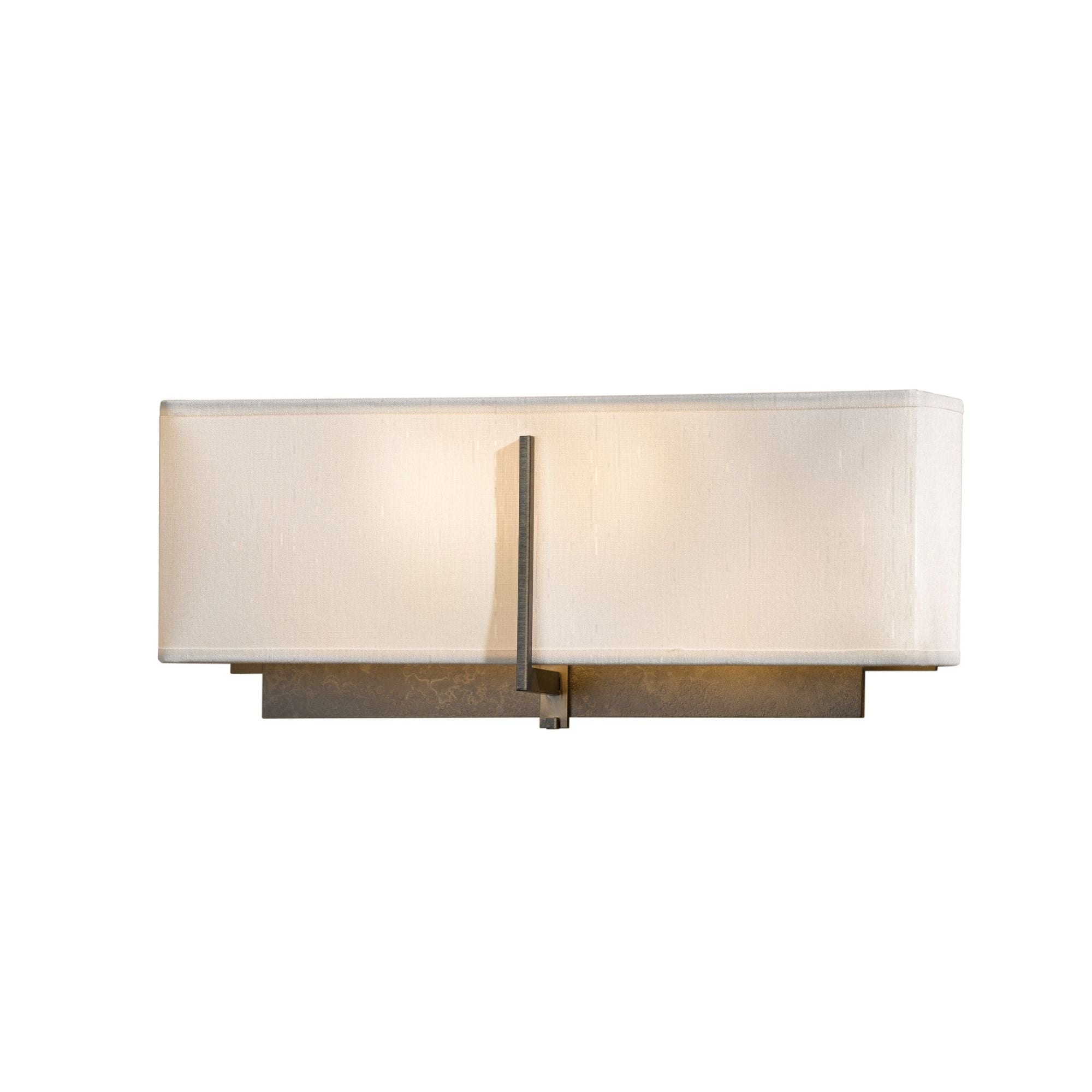 Exos Square Sconce 2-Light Natural Anna Shade (SF) in Dark Smoke