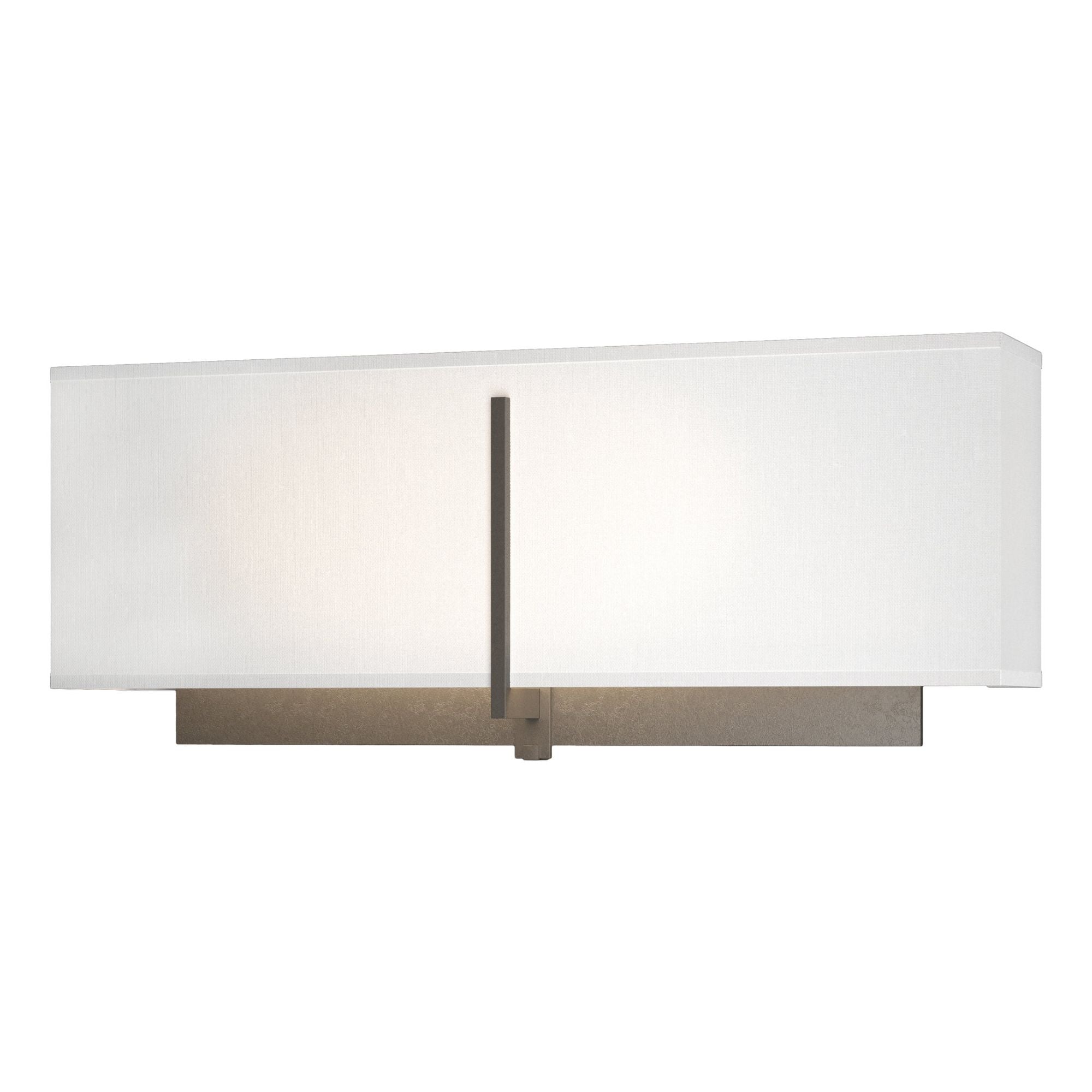 Exos Square Sconce 2-Light Natural Anna Shade (SF) in Dark Smoke