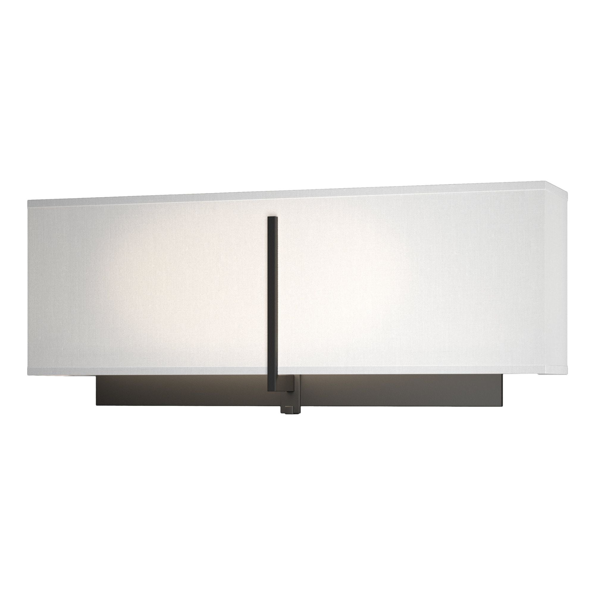 Exos Square Sconce 2-Light Natural Anna Shade (SF) in Black