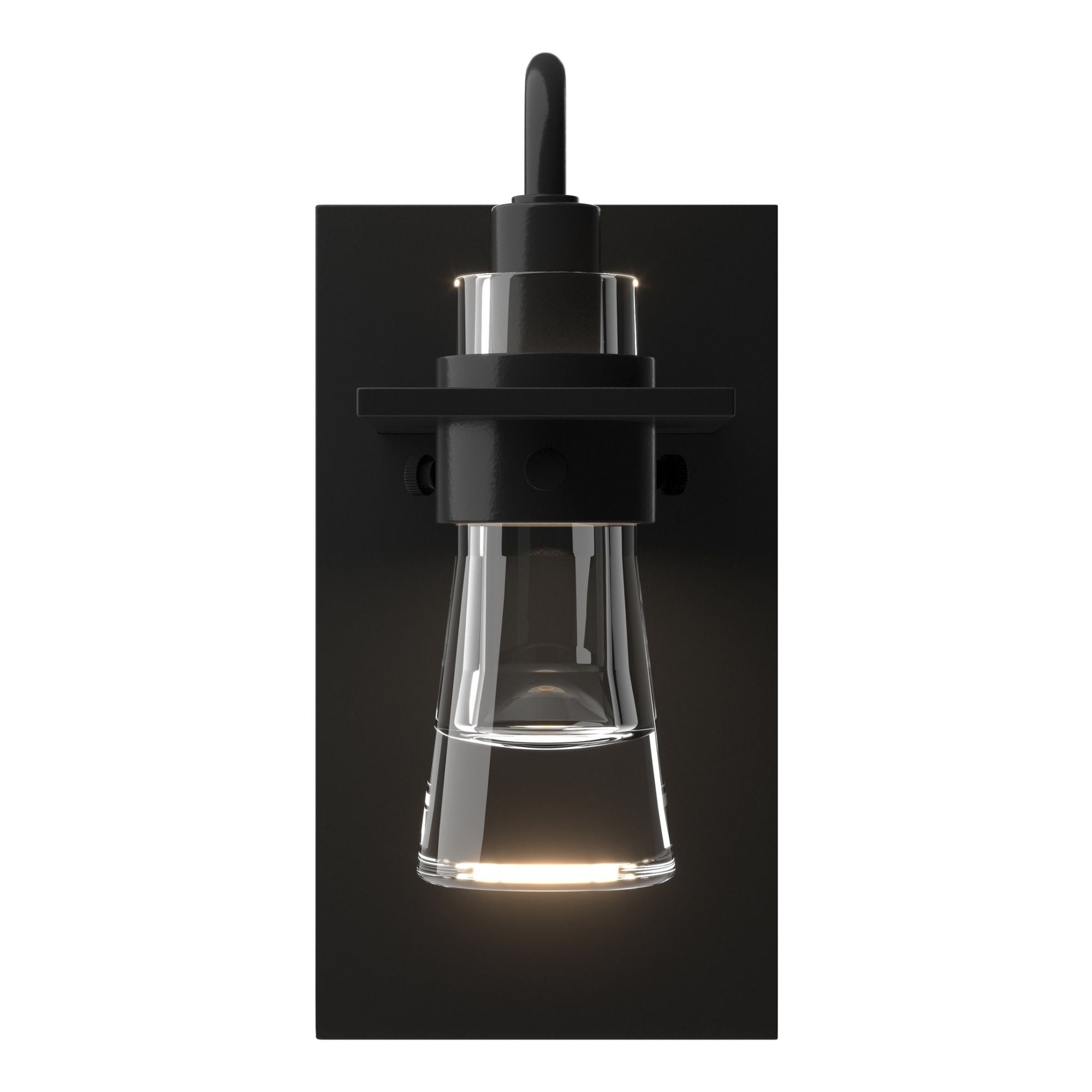 Erlenmeyer Sconce 1-Light Clear Glass (ZM) in Black