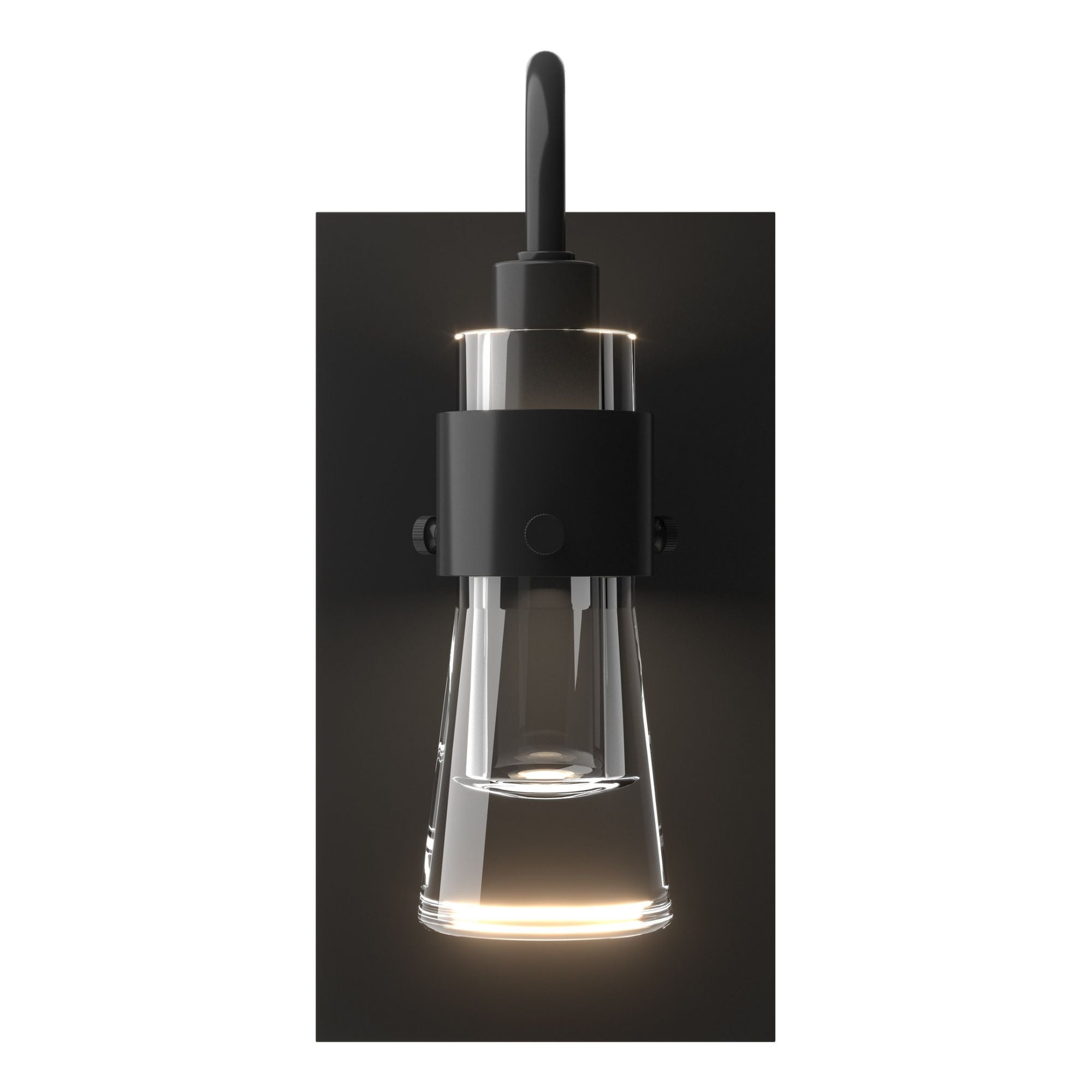 Erlenmeyer ADA Sconce 1-Light Clear Glass (ZM) in Black