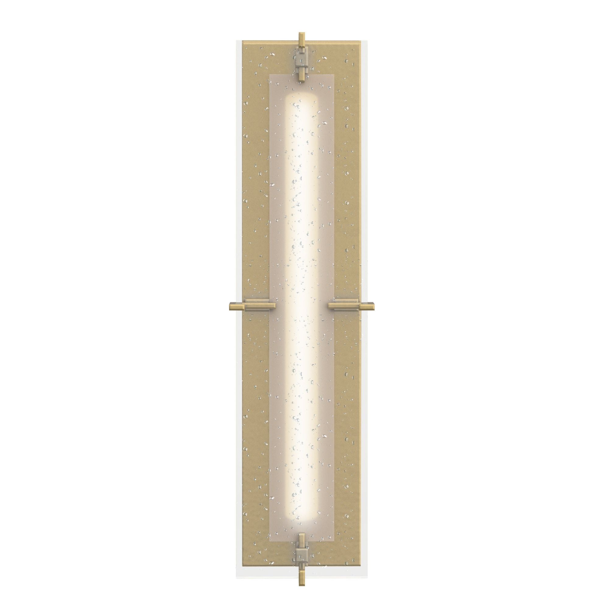 Ethos Large LED Sconce LED Seeded Clear Glass (II) in Modern Brass
