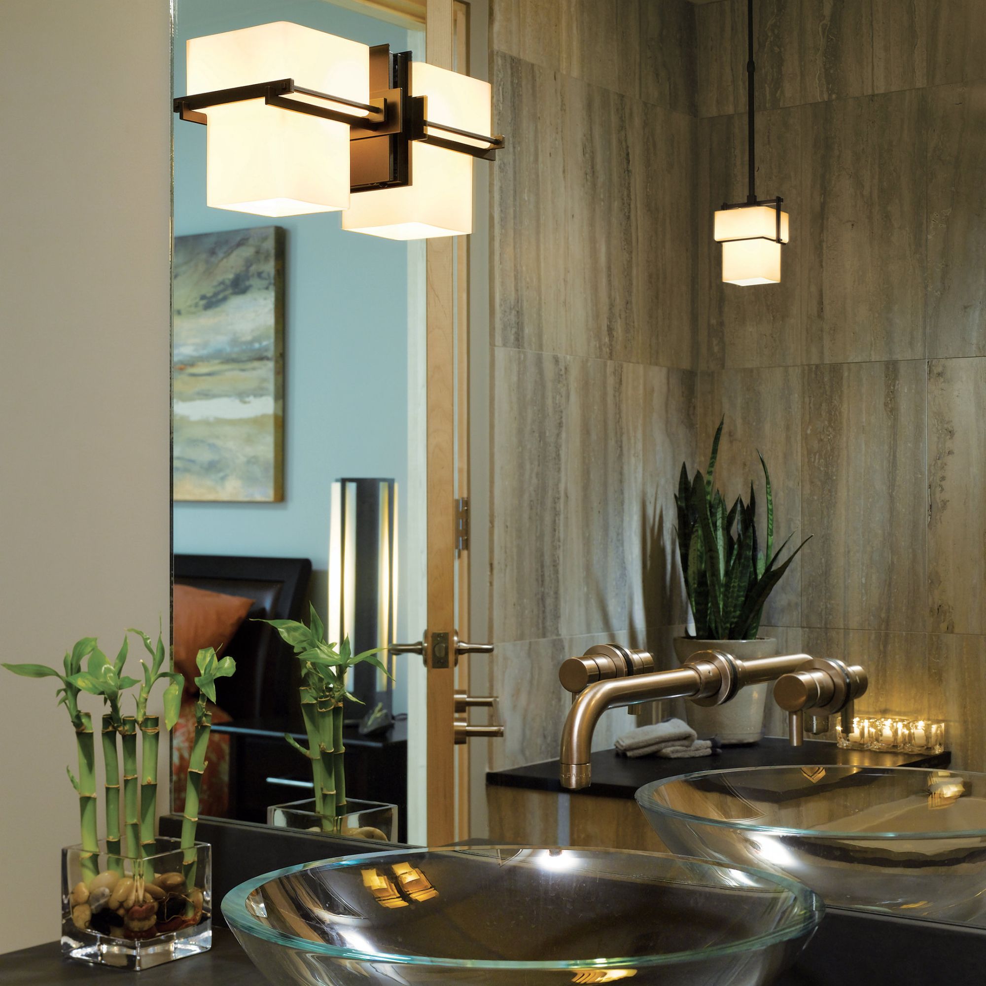 Kakomi 1 Light Sconce 1-Light Opal Glass (GG) in Dark Smoke